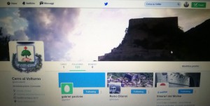 La pagina Twitter del Comune di Cerro al Volturno 