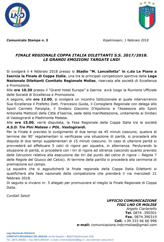 COMUNICATO STAMPA_N.5_FINALE_COPPA ITALIA_04_02_2018-1