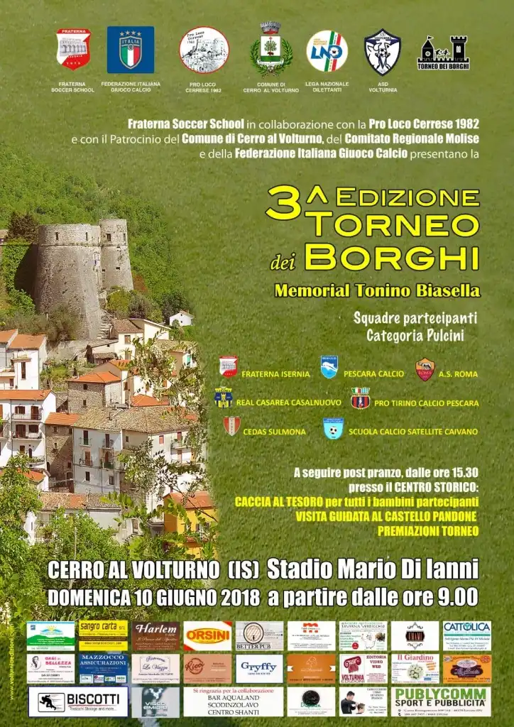 locandina ufficiale torneo dei borghi cerro al volturno