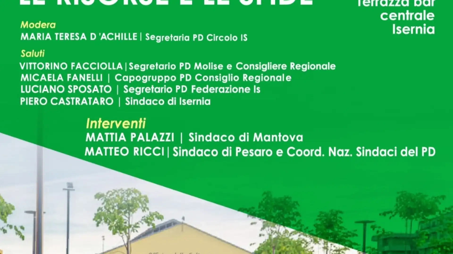 Città sostenibile: le risorse e le sfide. Ad Isernia il dibattito organizzato dal Partito Democratico