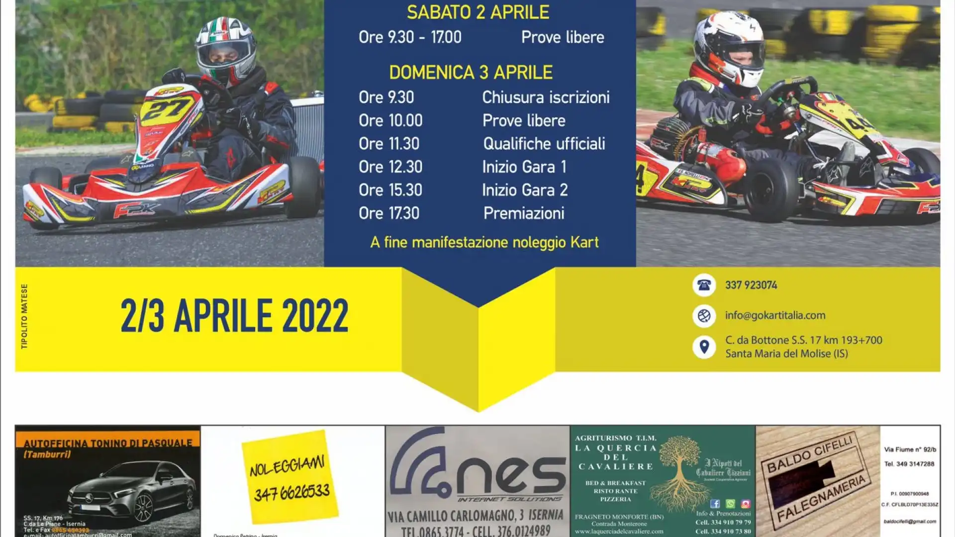 Kart: si torna a correre in Molise. Il 2 e 3 aprile il Campionato Aci Sport U.M.M.A.