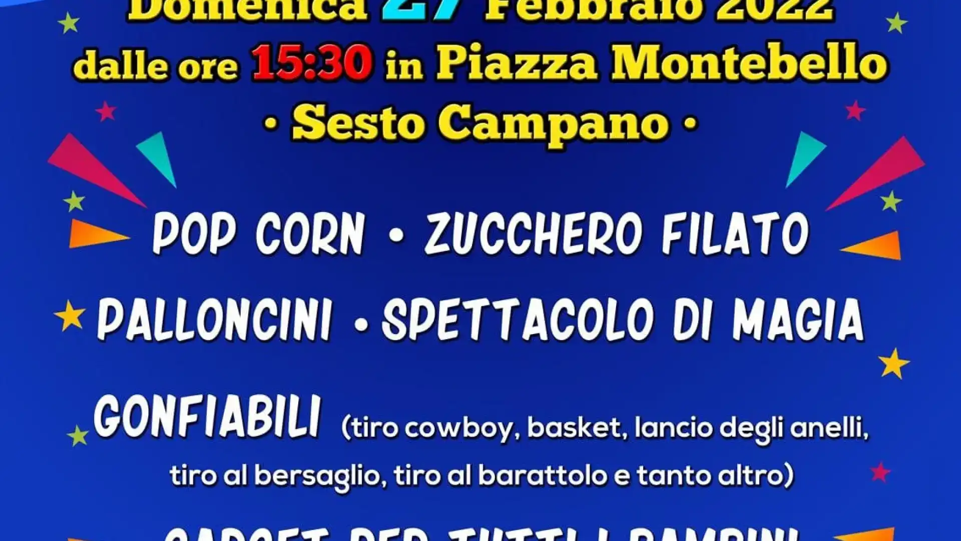 Sesto Campano: domenica 27 febbraio torna l'appuntamento con il Carnevale In Piazza