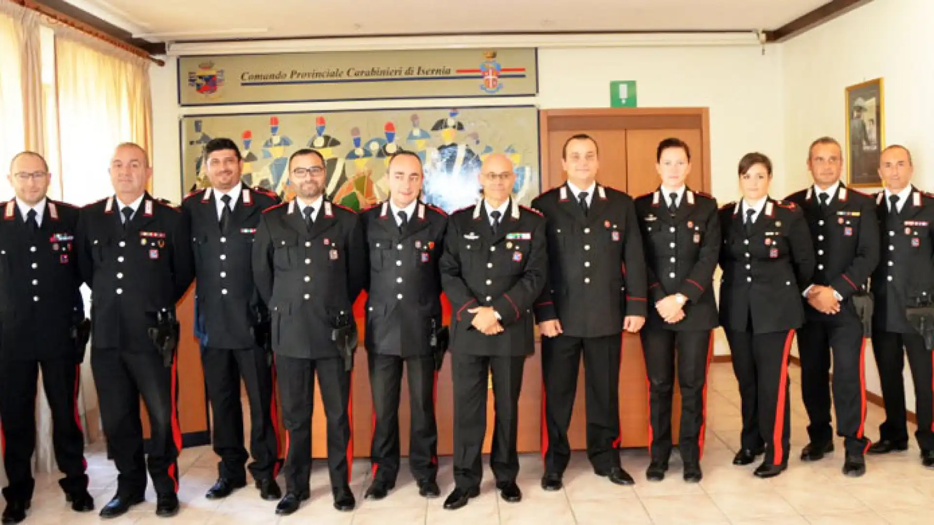 Isernia: Benemerenze e promozioni per undici militari del Comando Provinciale dei Carabinieri di Isernia.