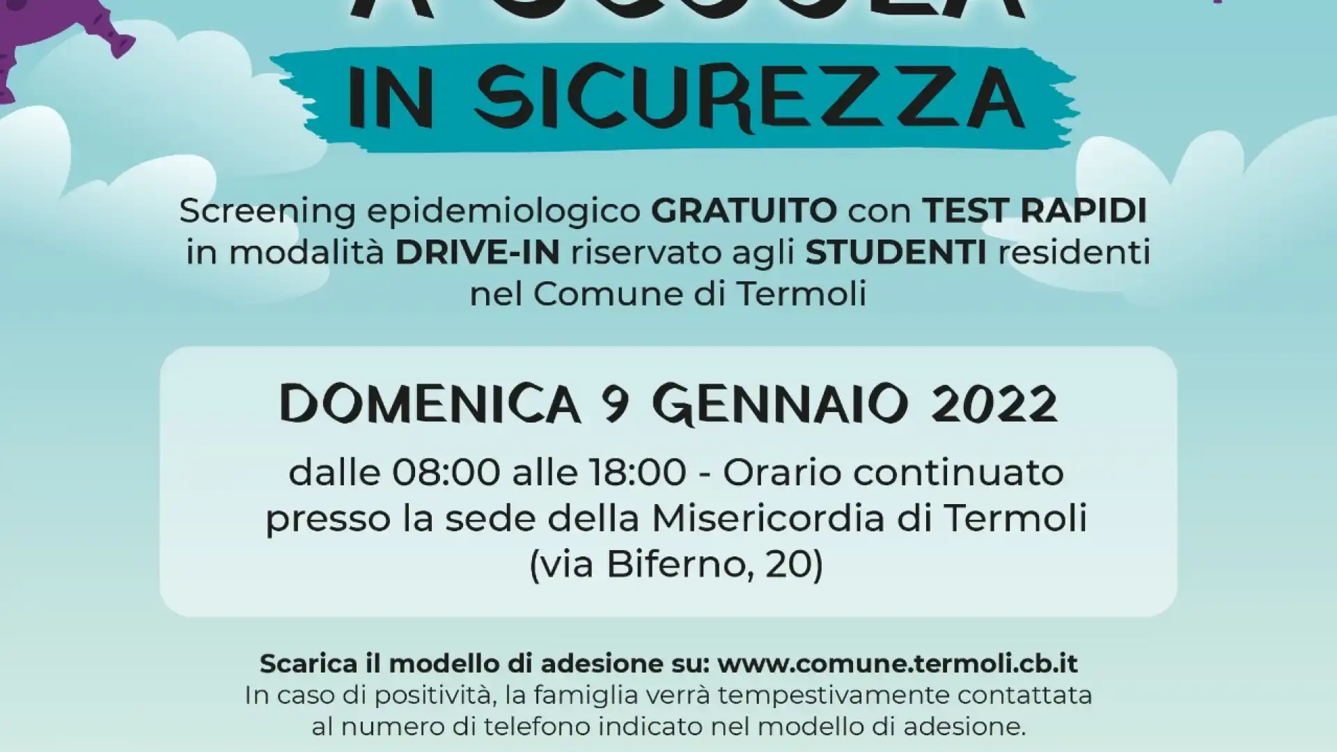 Termoli: rientro a scuola in sicurezza. Il 9 gennaio screening sugli studenti