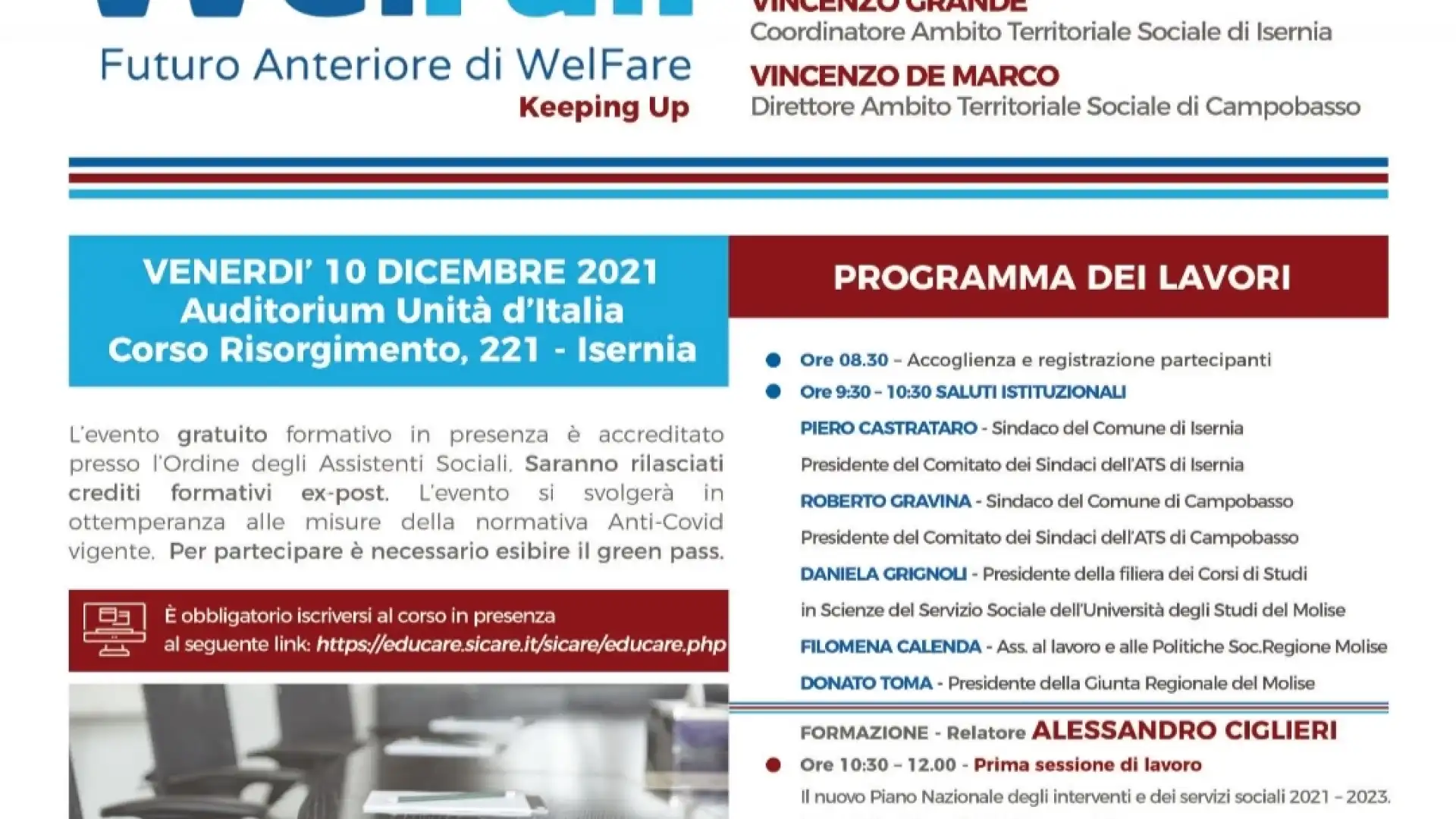 Isernia: il dieci dicembre appuntamento con Molise Welfair