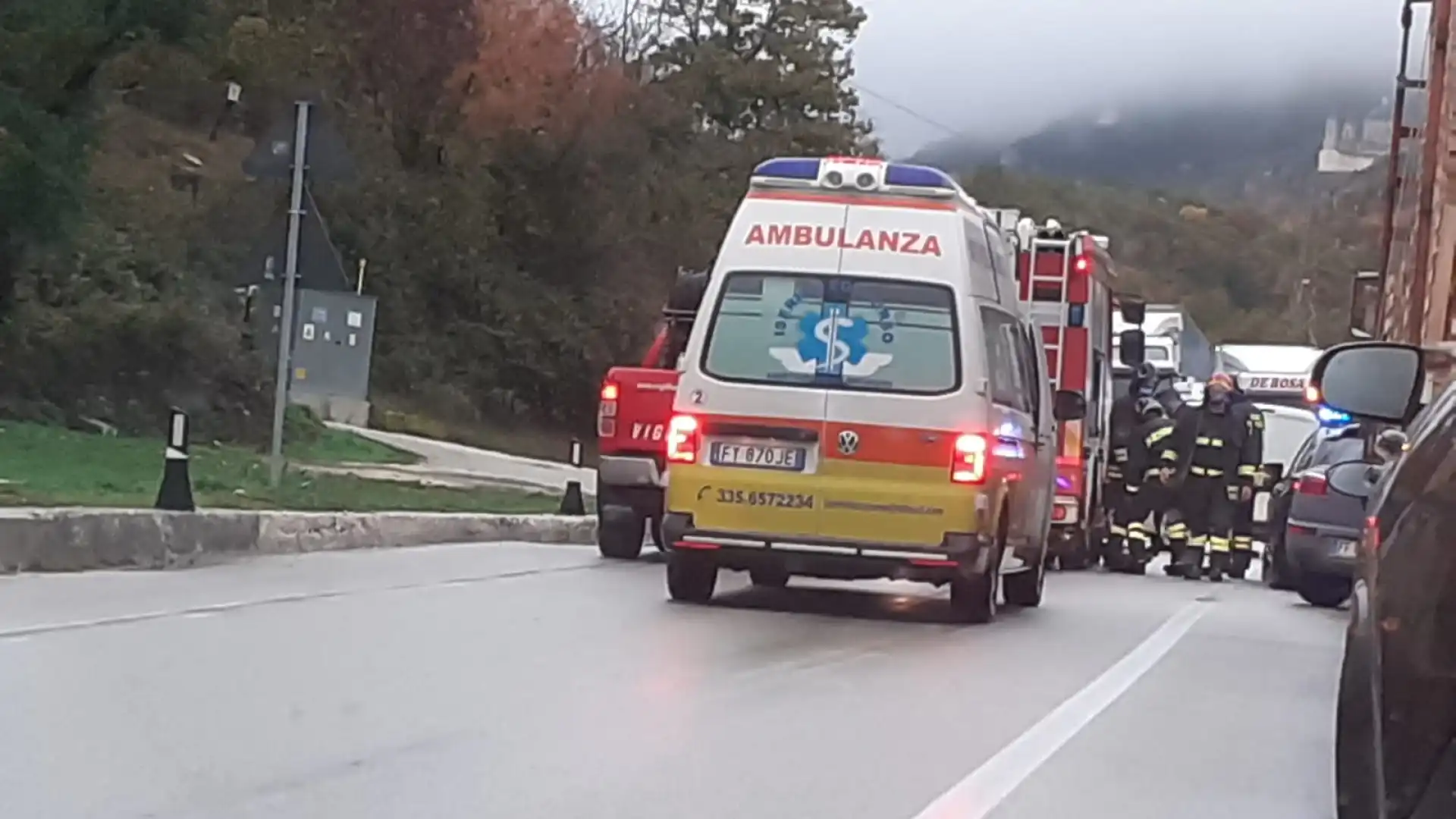 Castelpetroso: ancora un incidente sulla statale 17. Traffico in tilt di prima mattina. Feriti non gravi