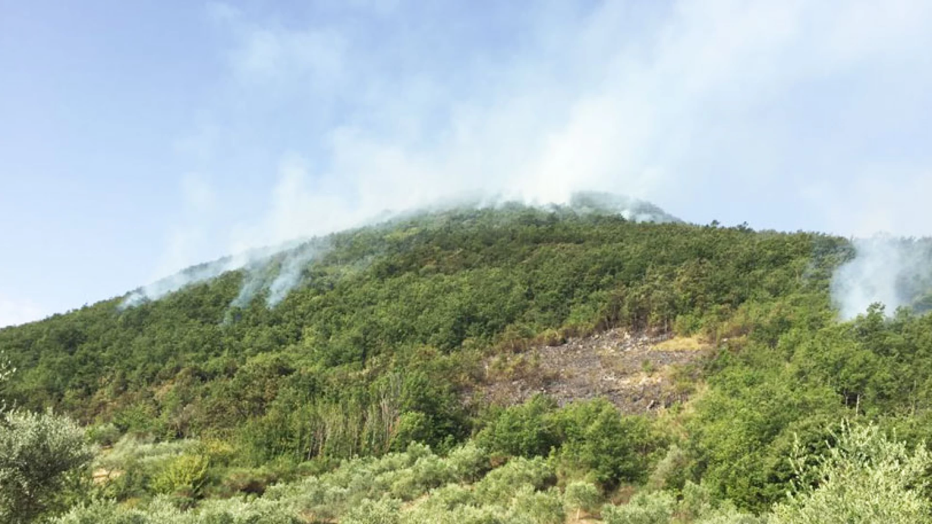 Montaquila: le fiamme devastano monte Anguno. Oltre sei gli ettari coinvolti in un mega incendio attivo da questa notte.
