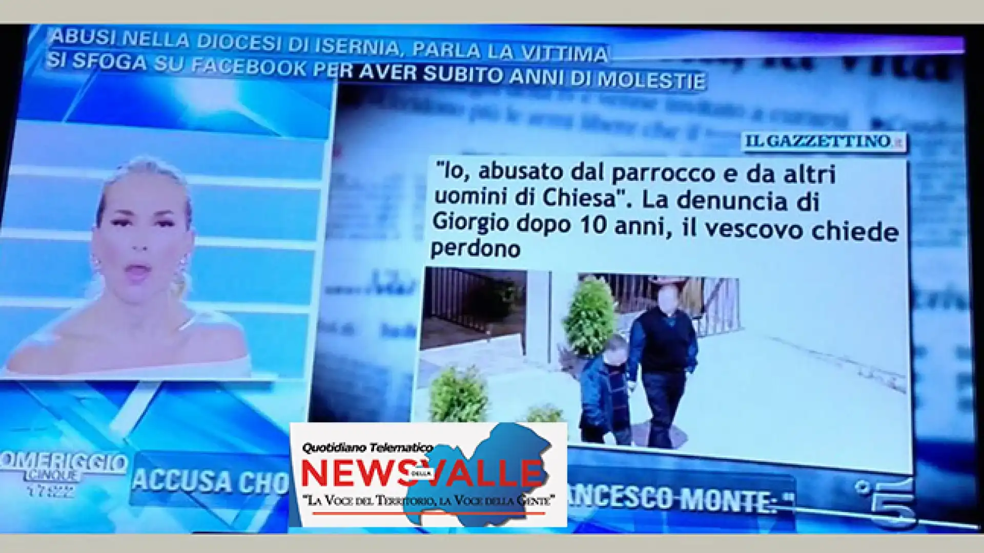 Abusi nella Diocesi di Isernia, dopo il perdono pubblico chiesto da Cibotti, il caso finisce in diretta nazionale su Pomeriggio Cinque.