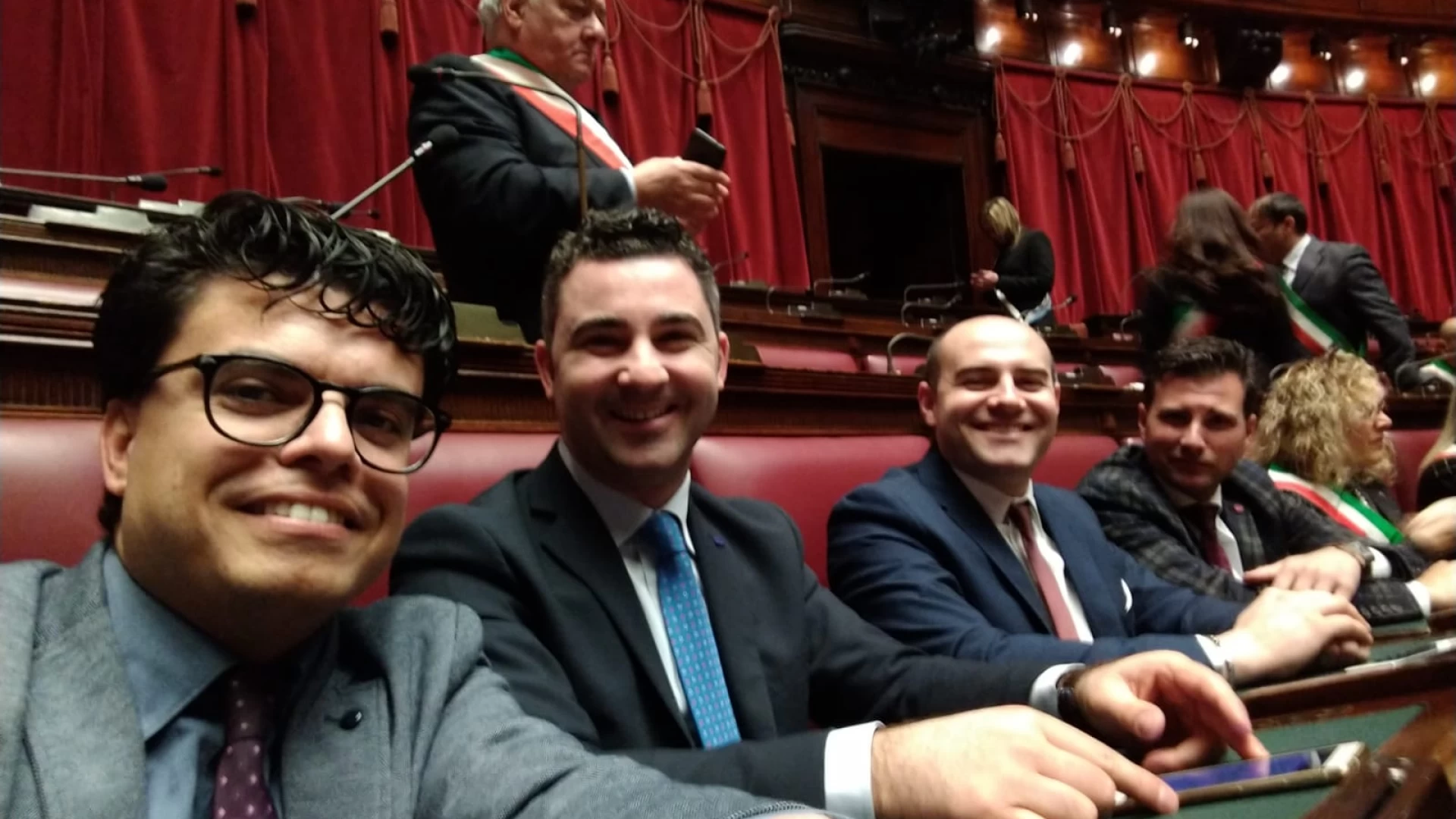 I rappresentanti di Anci Giovani Molise presenti a Montecitorio per l’incontro con i sindaci italiani e il premier Conte.