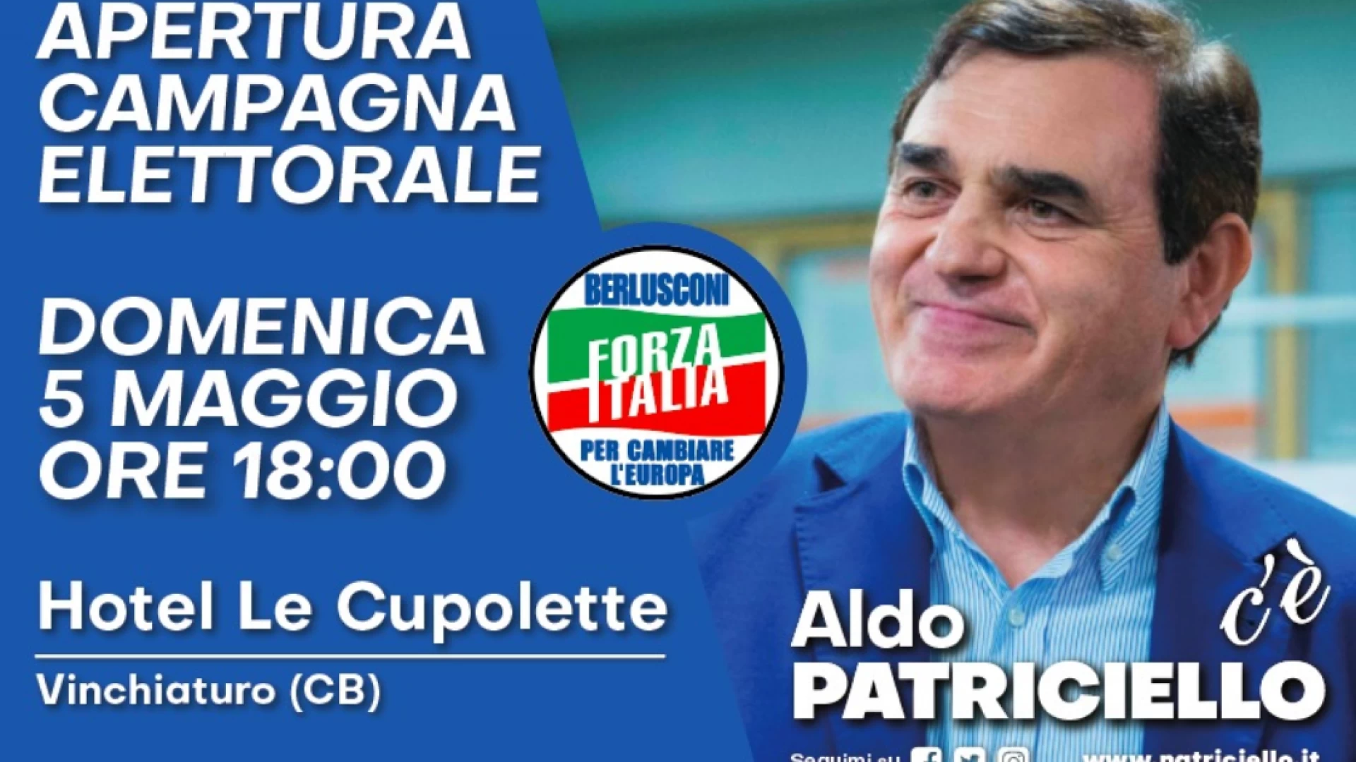 Spazio elettorale: Aldo Patriciello apre la campagna elettorale a Vinchiaturo.