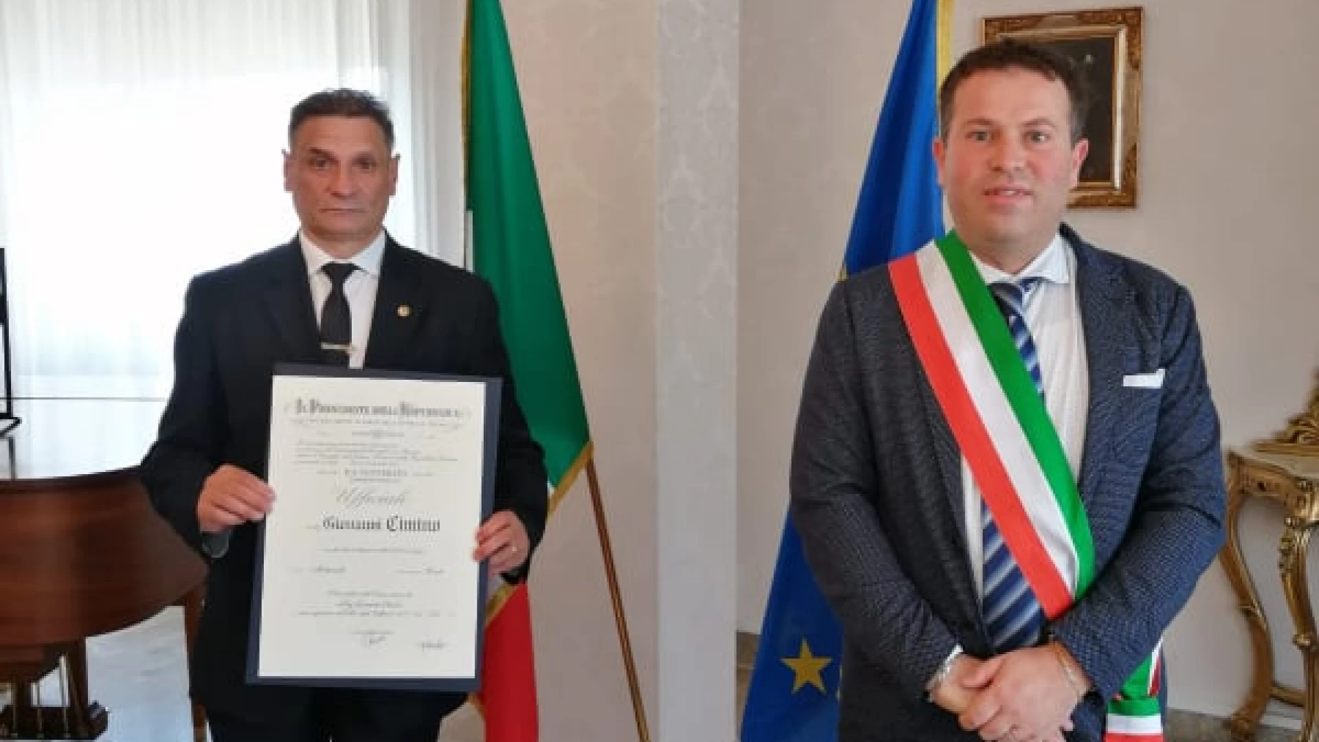 Roccamandolfi: Giovanni Cimino insignito del titolo di "ufficiale"