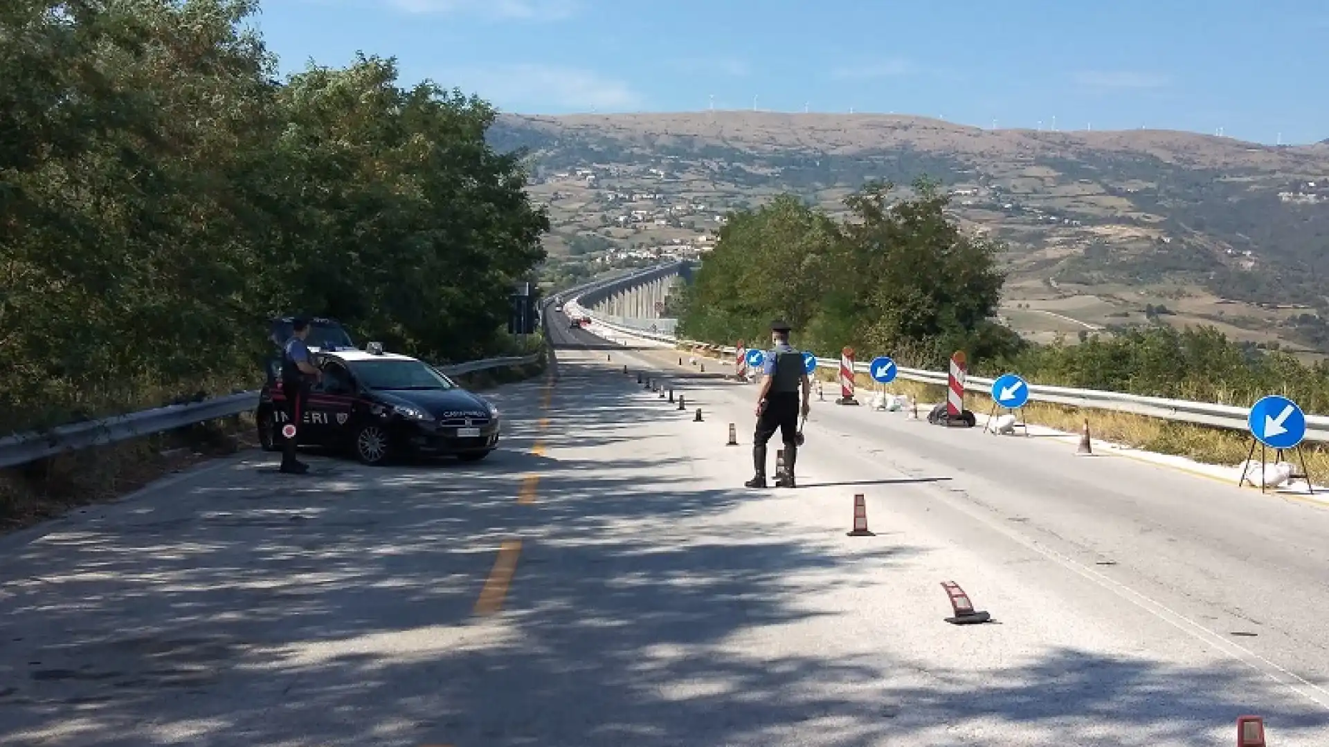 Agnone: servizio di controllo dei Carabinieri. Una persona denunciata e verbali contestati sul Viadotto Verrino.