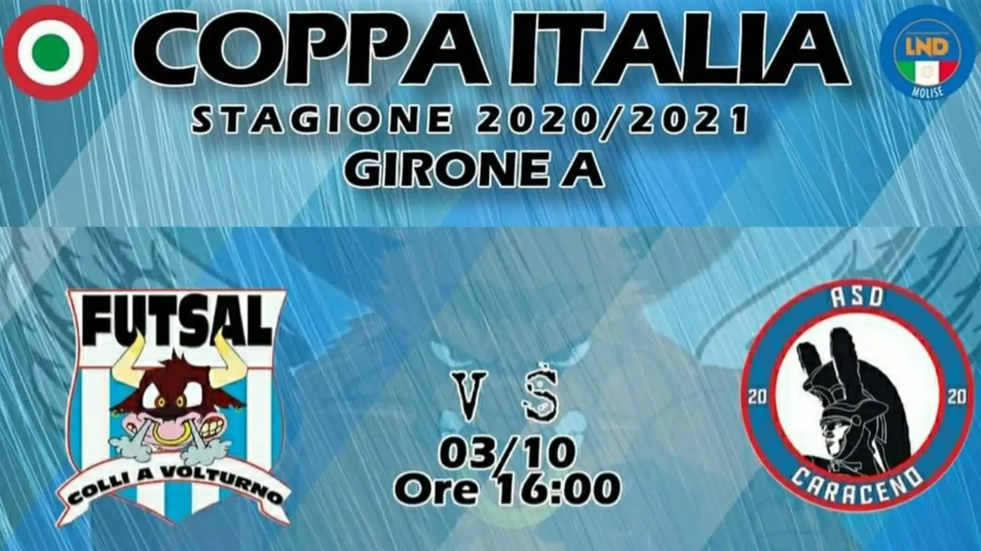 Calcio a 5: la Futsal Colli fa il suo esordio in casa contro l’Asd Caraceno. Gara a porte chiuse.