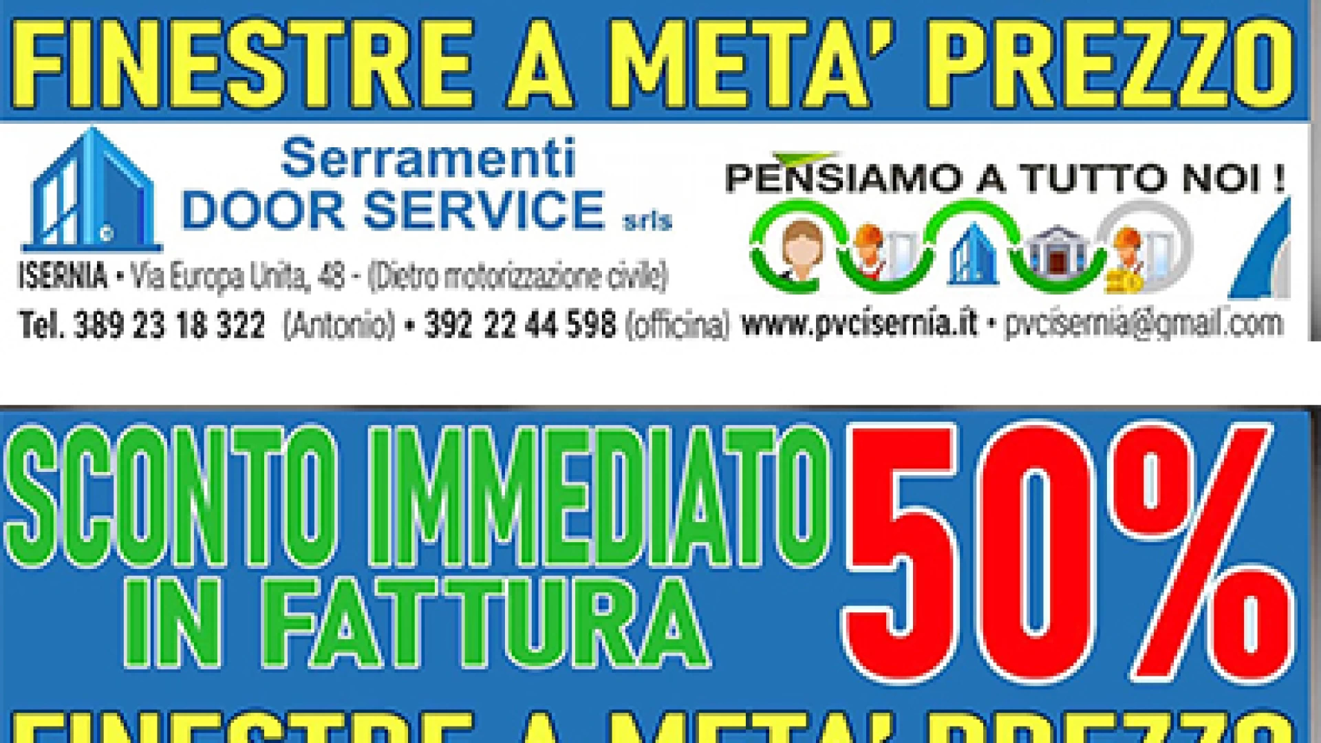 Finestre a meta’ prezzo. L’incredibile promozione della Door Service di Isernia.