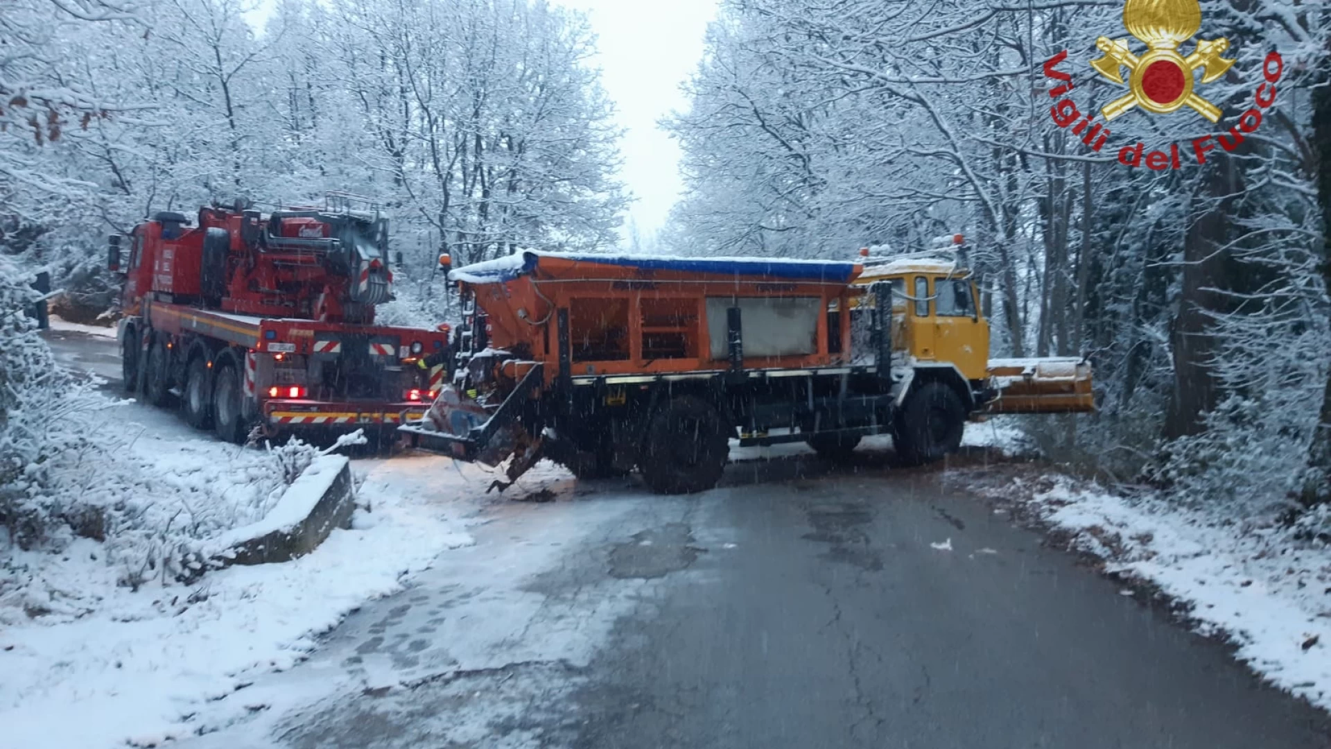 Neve in Provincia, numerosi gli interventi dei Vigili del Fuoco di Isernia