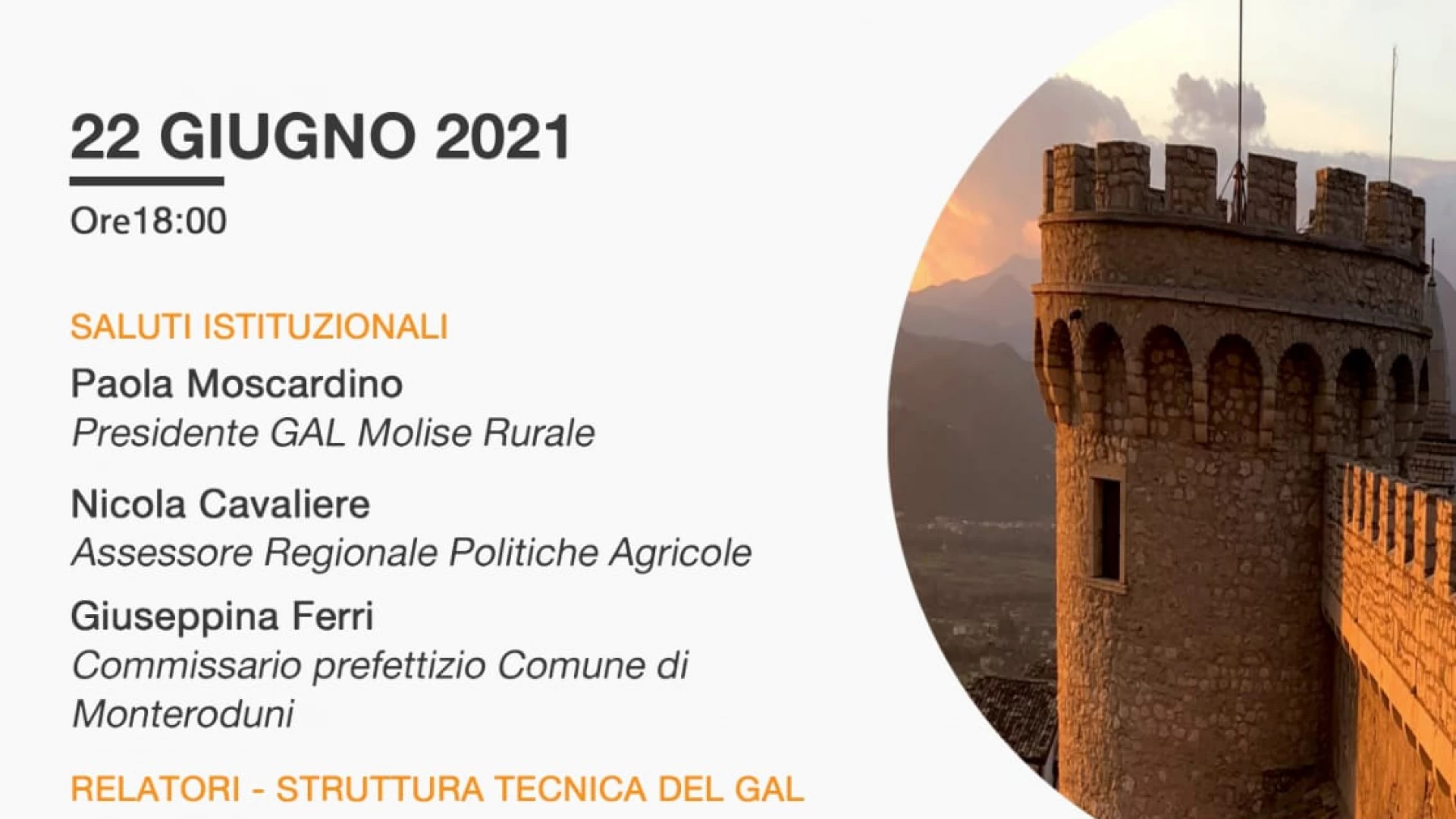 Promozione bandi Gal Molise rurale. Martedì 22 giugno la presentazione dei vari progetti