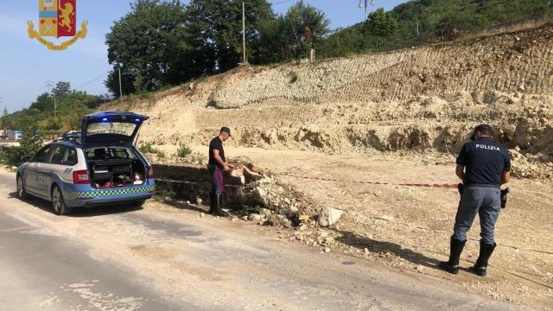 Frana di Castelpizzuto, nuovo sequestro della Polizia Stradale di Isernia.