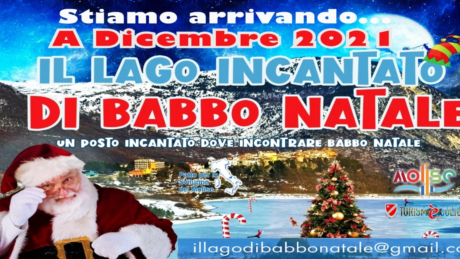 Castel San Vincenzo: dal 20 novembre al 6 gennaio il lago sì trasforma con l'atmosfera magica del villaggio di Babbo Natale