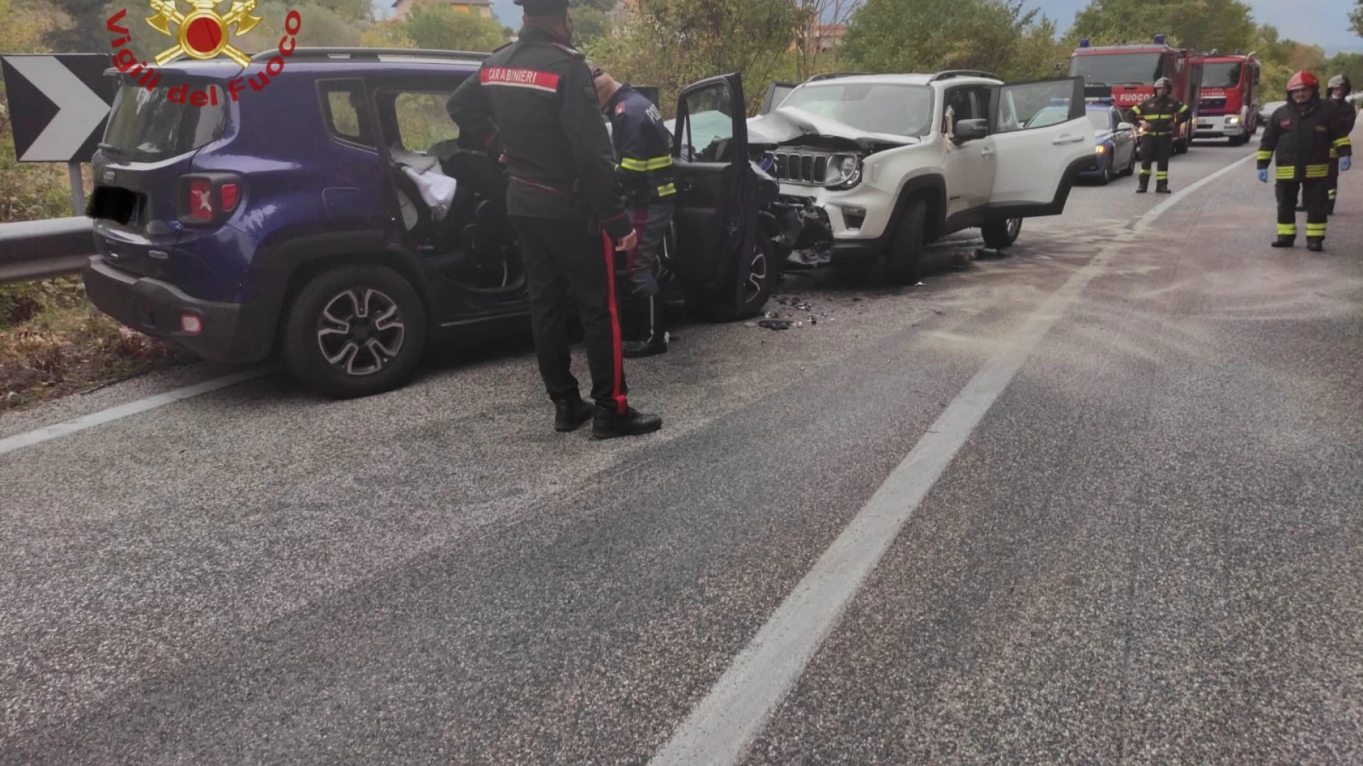 Montaquila: brutto incidente sulla statale 158. Coinvolte più auto. Sette feriti ricoverati al Veneziale