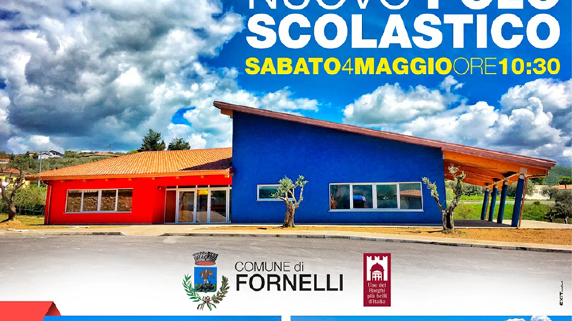 Fornelli: Sabato 4 maggio si inaugura il mega polo scolastico. “Il migliore regalo che potessimo fare ai nostri giovani”. Così il sindaco Giovanni Tedeschi.
