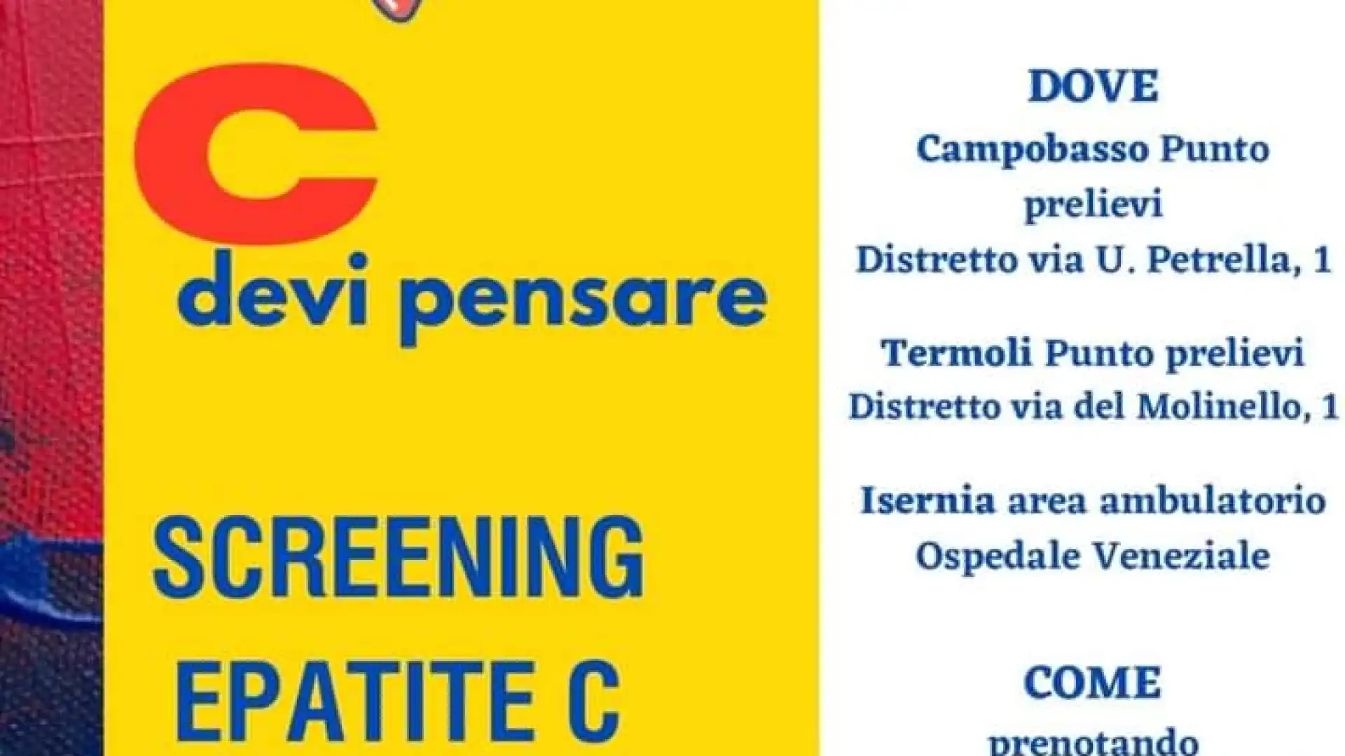 L’Asrem lancia la campagna di screening denominata “Al Fegato ci devi pensare”.