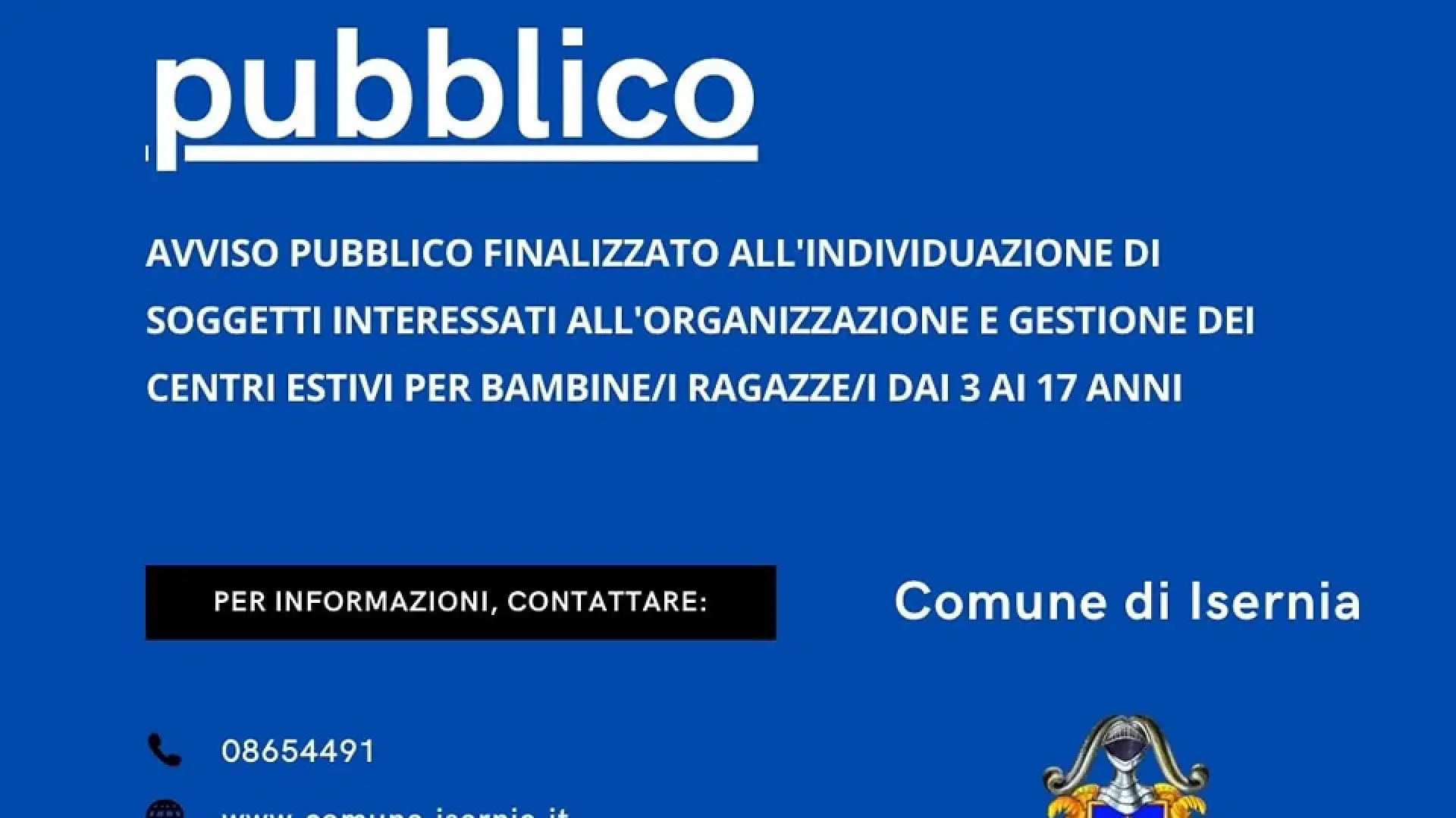 Isernia: centri estivi per bambini e ragazzi. La nota del comune