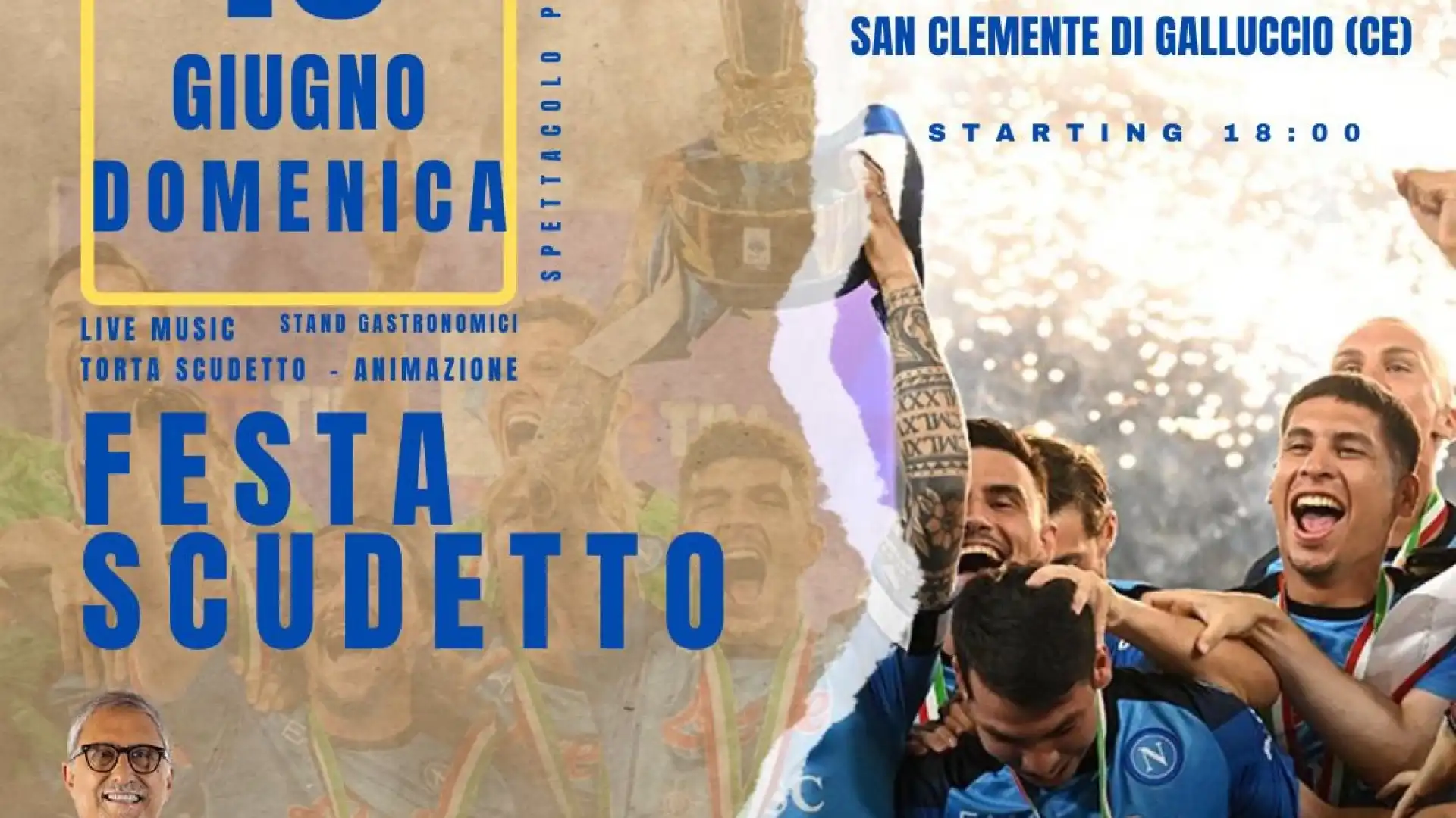 Grande festa dedicata allo scudetto del Napoli a San Clemente di Galluccio. Domenica 18 giugno appuntamento da non perdere.