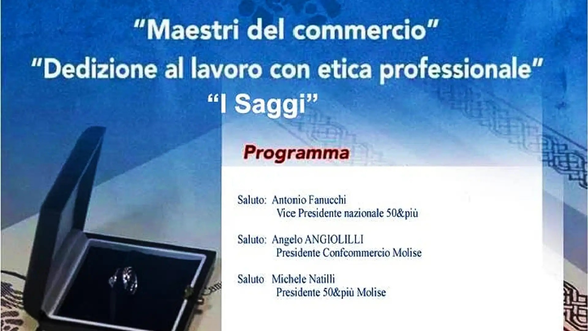 50&più, domenica 15 a Campobasso la premiazione dei Maestri del commercio