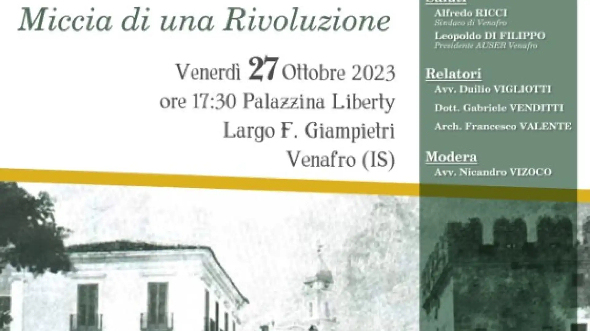 Venafro: “La Miccia di una rivoluzione”. Venerdì 27 ottobre il convegno culturale promosso dall’Auser.