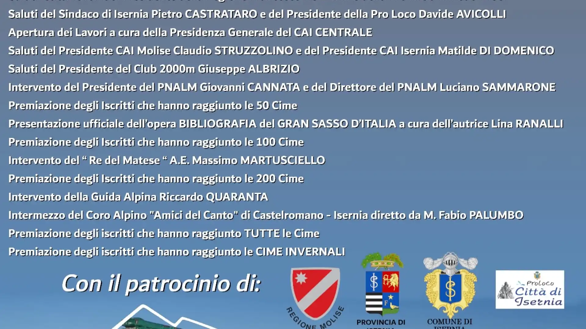 A Isernia Riunione annuale del Club 2000 metri.