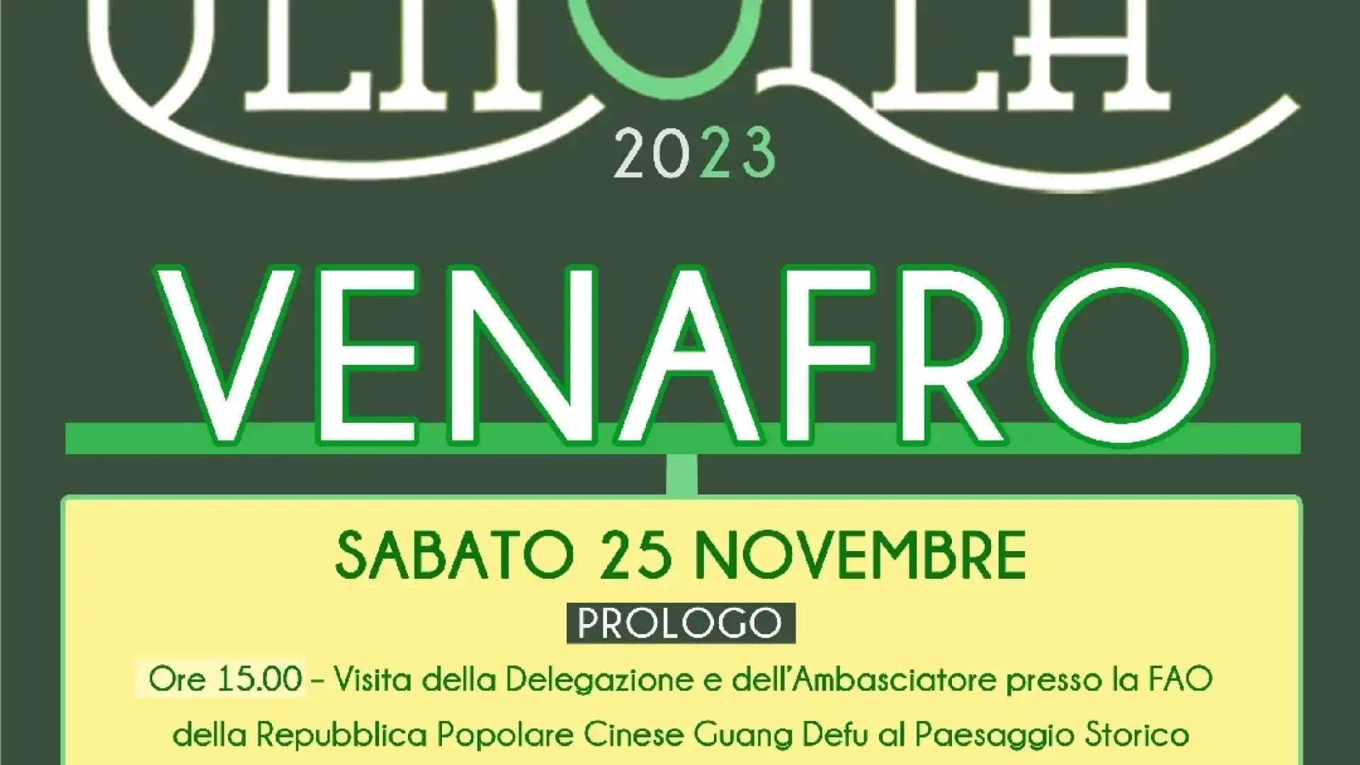 Venolea: al via a Venafro l'evento 2023 con il convegno al Castello Pandone sabato 16 dicembre.