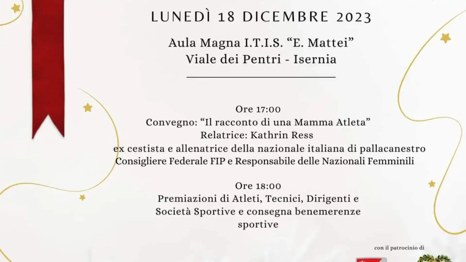 Isernia: questa sera appuntamento con le "Stelle di Natale" del Coni.