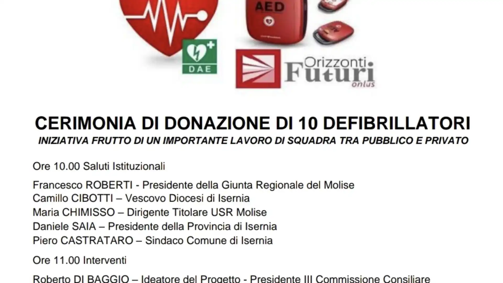 La Provincia di Isernia diventa cardioprotetta