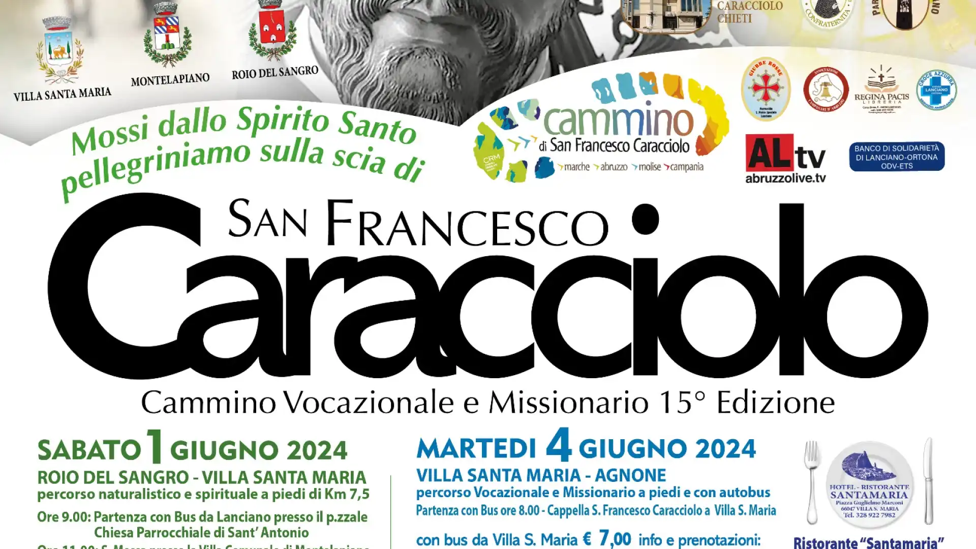 Sulle orme di San Francesco Caracciolo, dal primo al 4 giugno evento dedicato al cammino vocazionale e missionario del santo tra Molise ed Abruzzo.