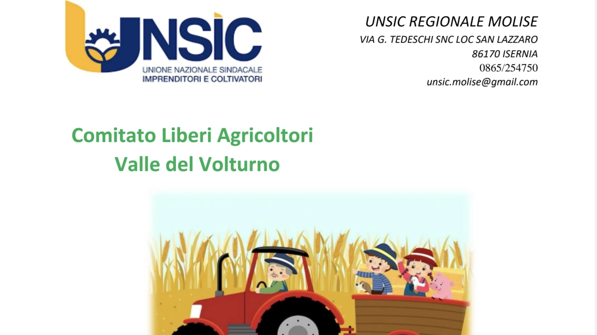 Venafro: sabato 12 aprile presso l'azienda Salvatore Fargnoli la Festa del Contadino Edizione 2025.