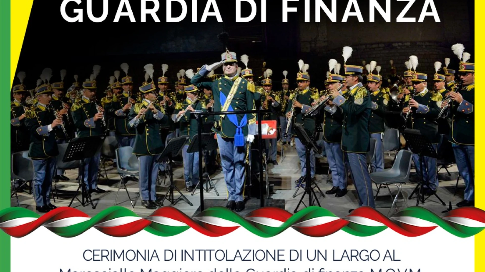 Gioia dei Marsi ricorda maresciallo Vincenzo Giudice  ed accoglie il concerto della Banda della Guardia di Finanza.