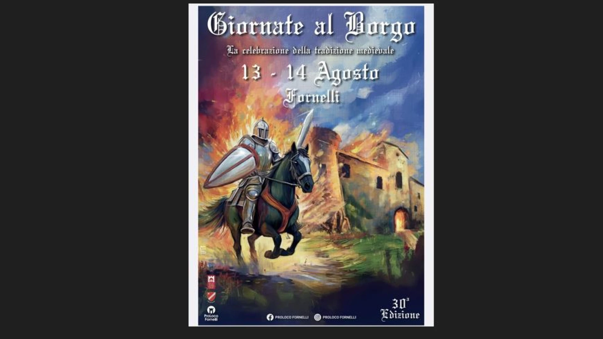 Fornelli: il 13 e 14 agosto torna l’appuntamento con “Le Giornate al Borgo”. Il programma completo della 30°esima edizione.