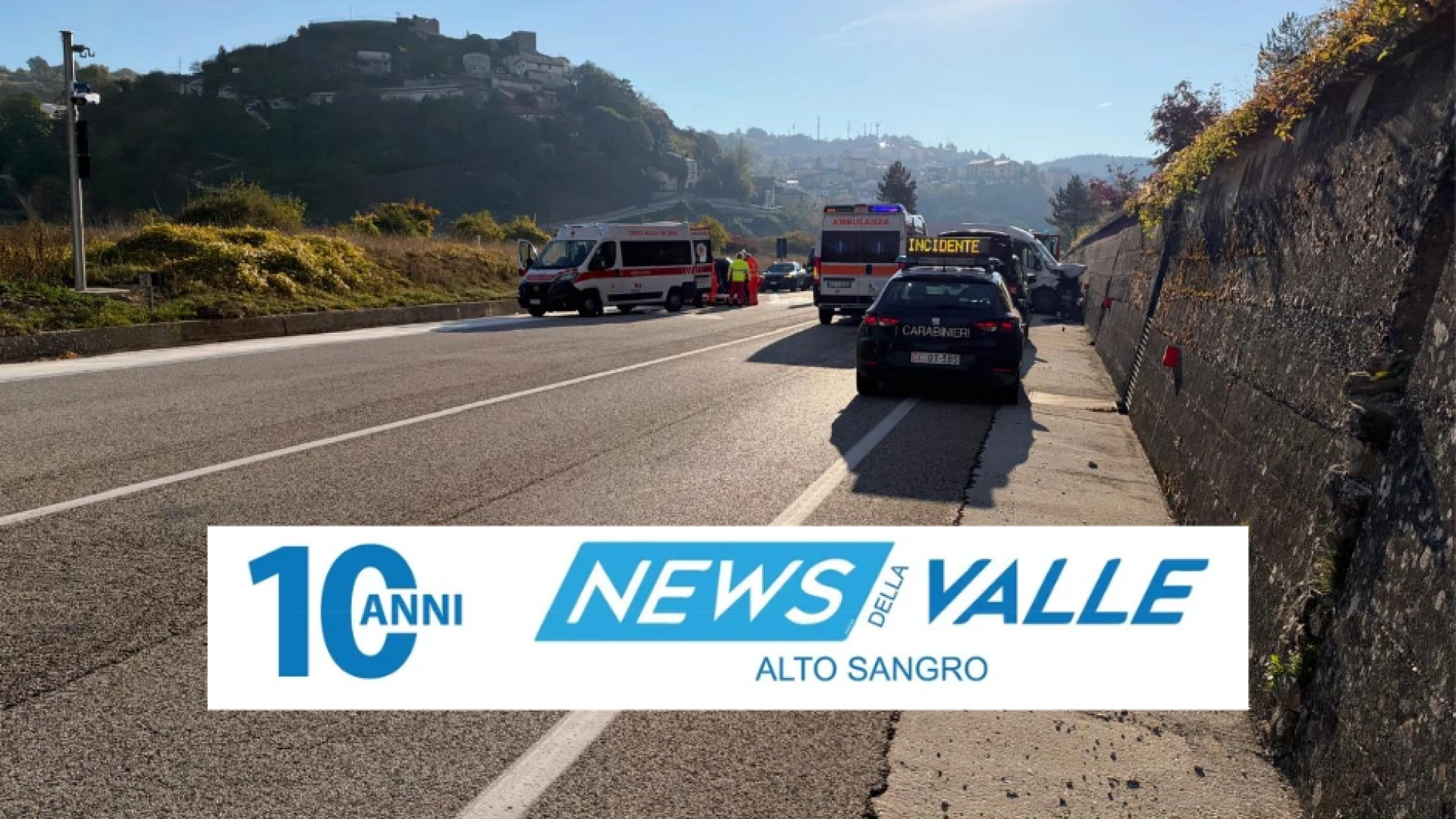 Rionero Sannitico: grave incidente stradale alle porte del paese. Soccorsi in atto. Due mezzi coinvolti.