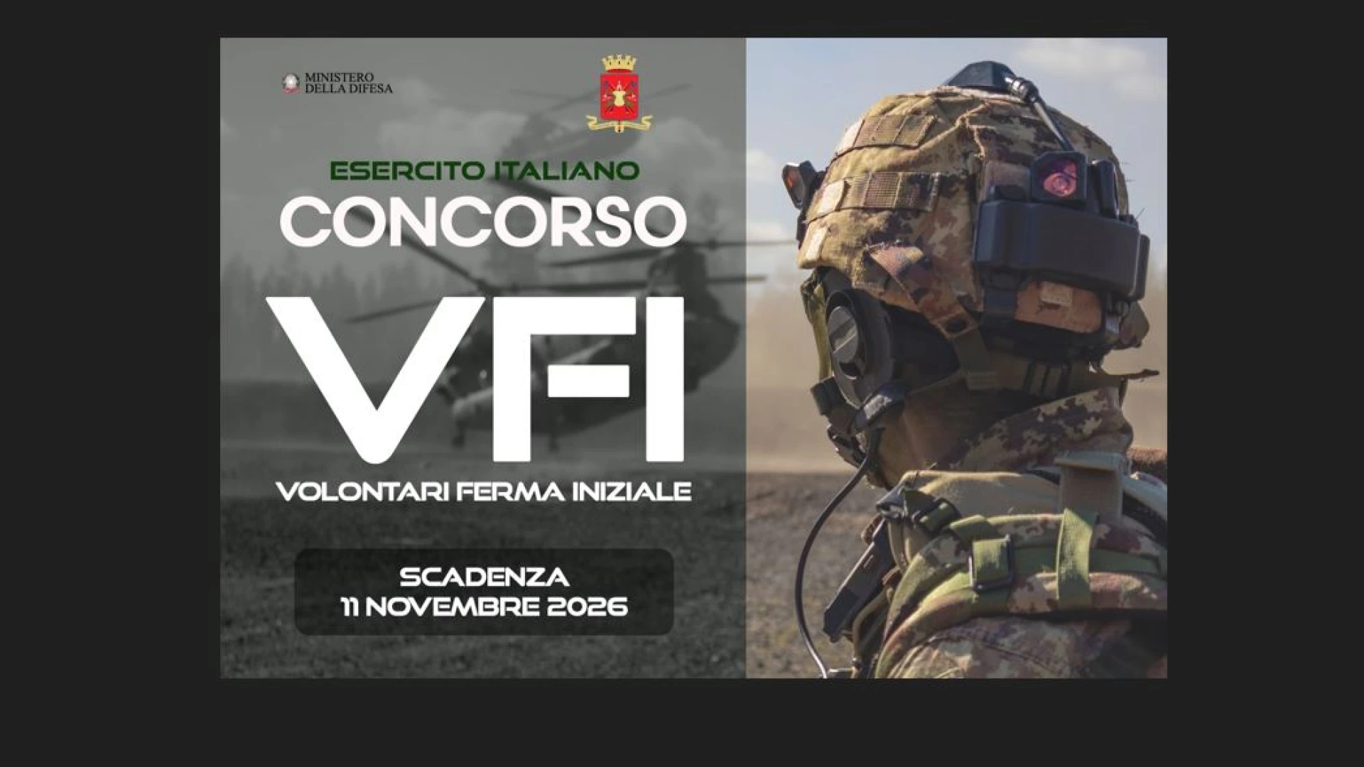 Aperto il bando per diventare  Volontario in ferma iniziale dell’Esercito