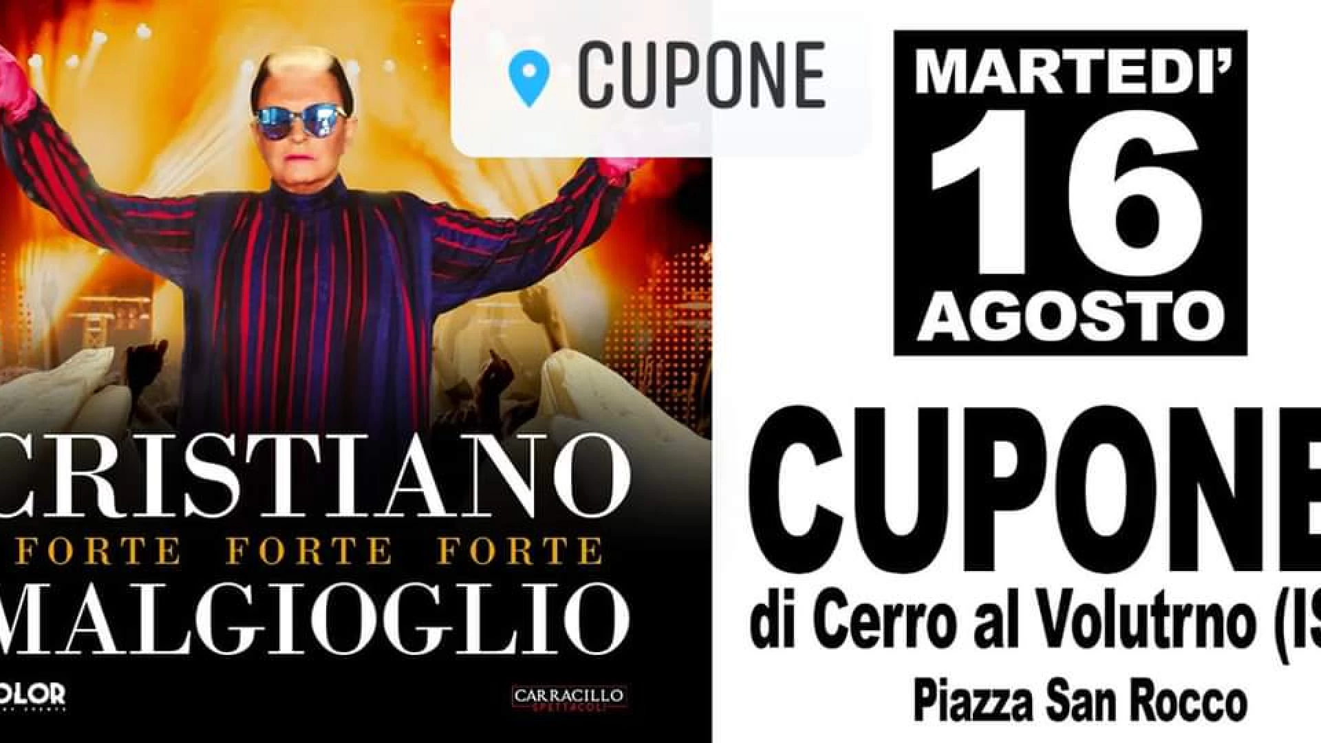 Cristiano Malgioglio in concerto a Cupone per i festeggiamenti dedicati a San Rocco. Sale l'attesa