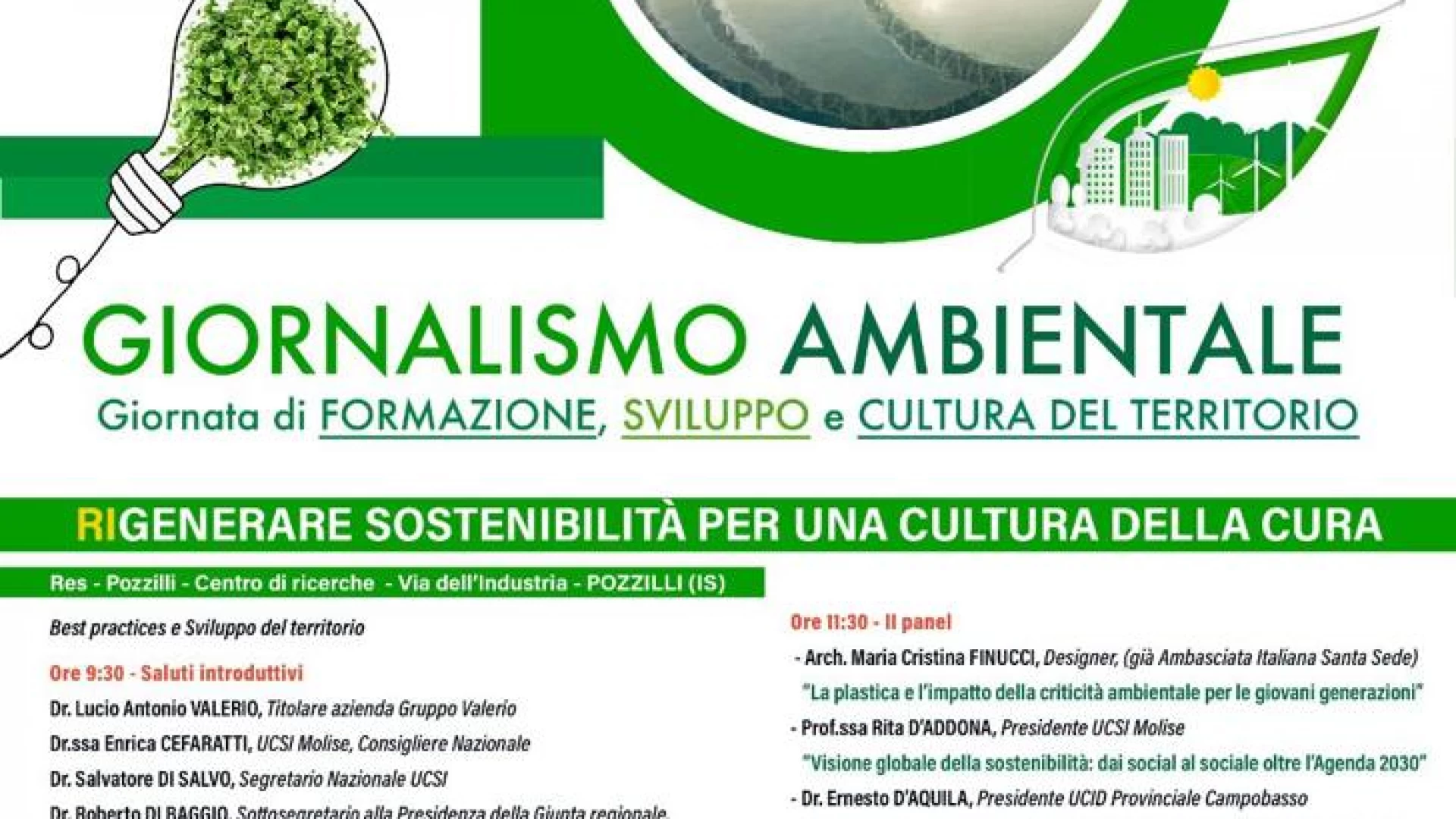 Giornalismo ambientale. “Rigenerare sostenibilità per una cultura della cura”  Il 18 giugno nel nuovo Centro di Ricerca e Sostenibilità Polymères di Pozzilli (Isernia)