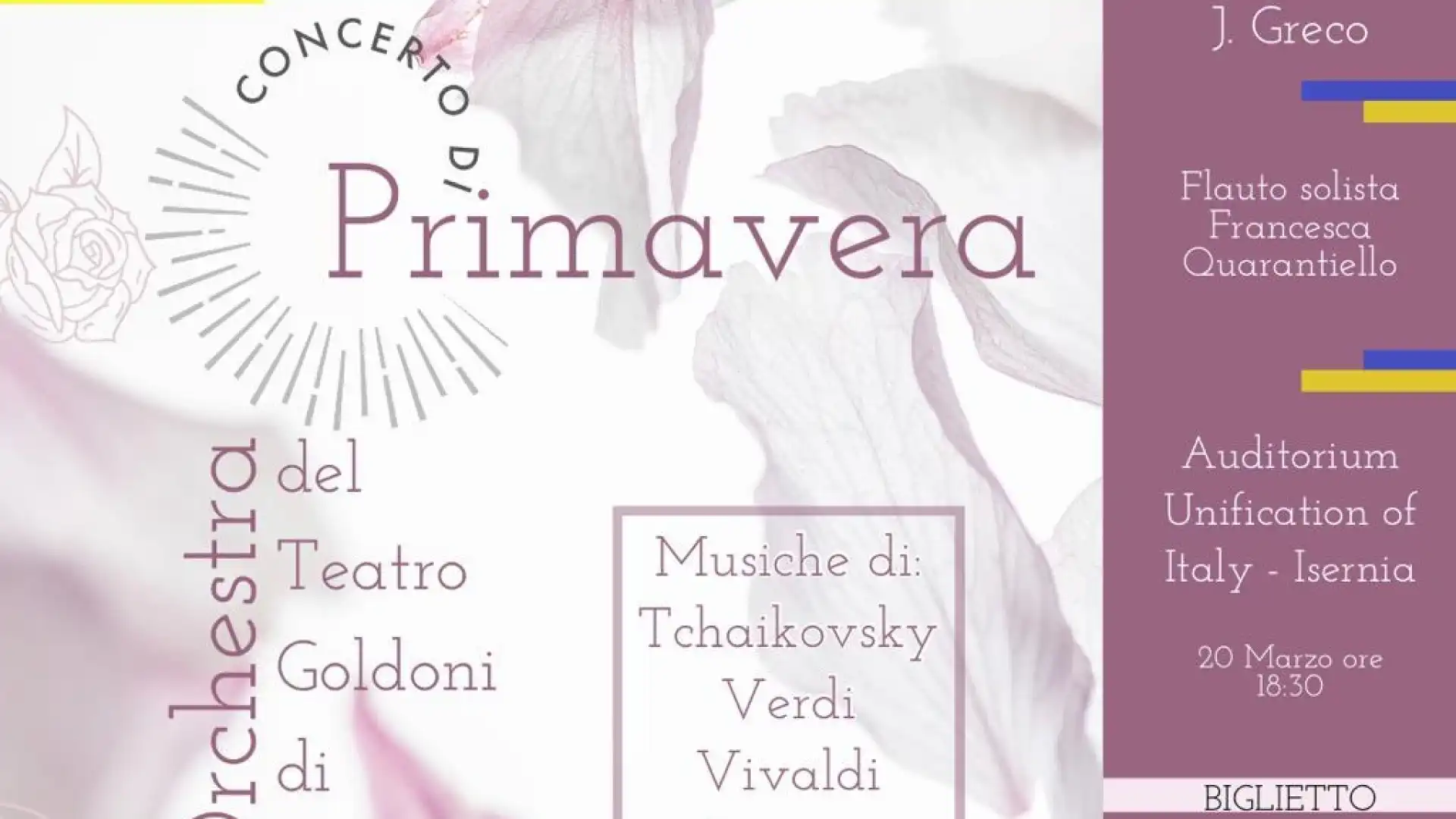 Isernia: concerto di Primavera per la pace all'auditorium. Evento fissato per il 20 marzo