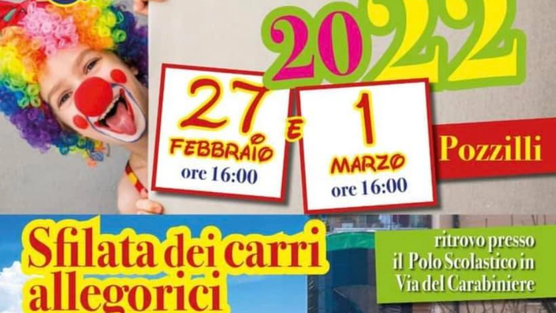 Pozzilli: l'Associazione "Noi Amici del Carnevale" propone due appuntamenti da non perdere. Consulta la locandina