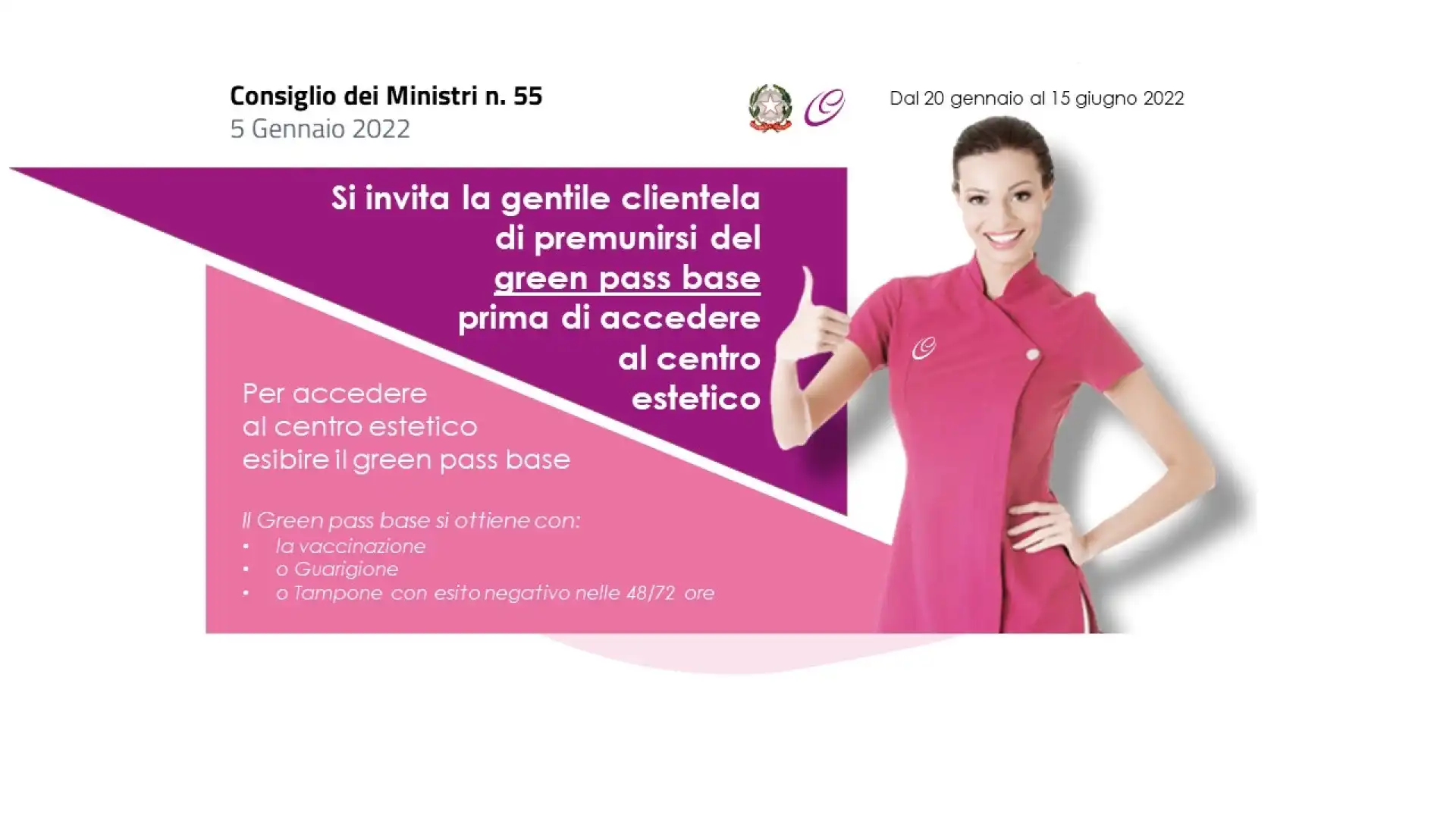 Centri estetici da oggi si entra solo con green pass base. Cambiano le regole per lavorare e per i clienti soprattutto.