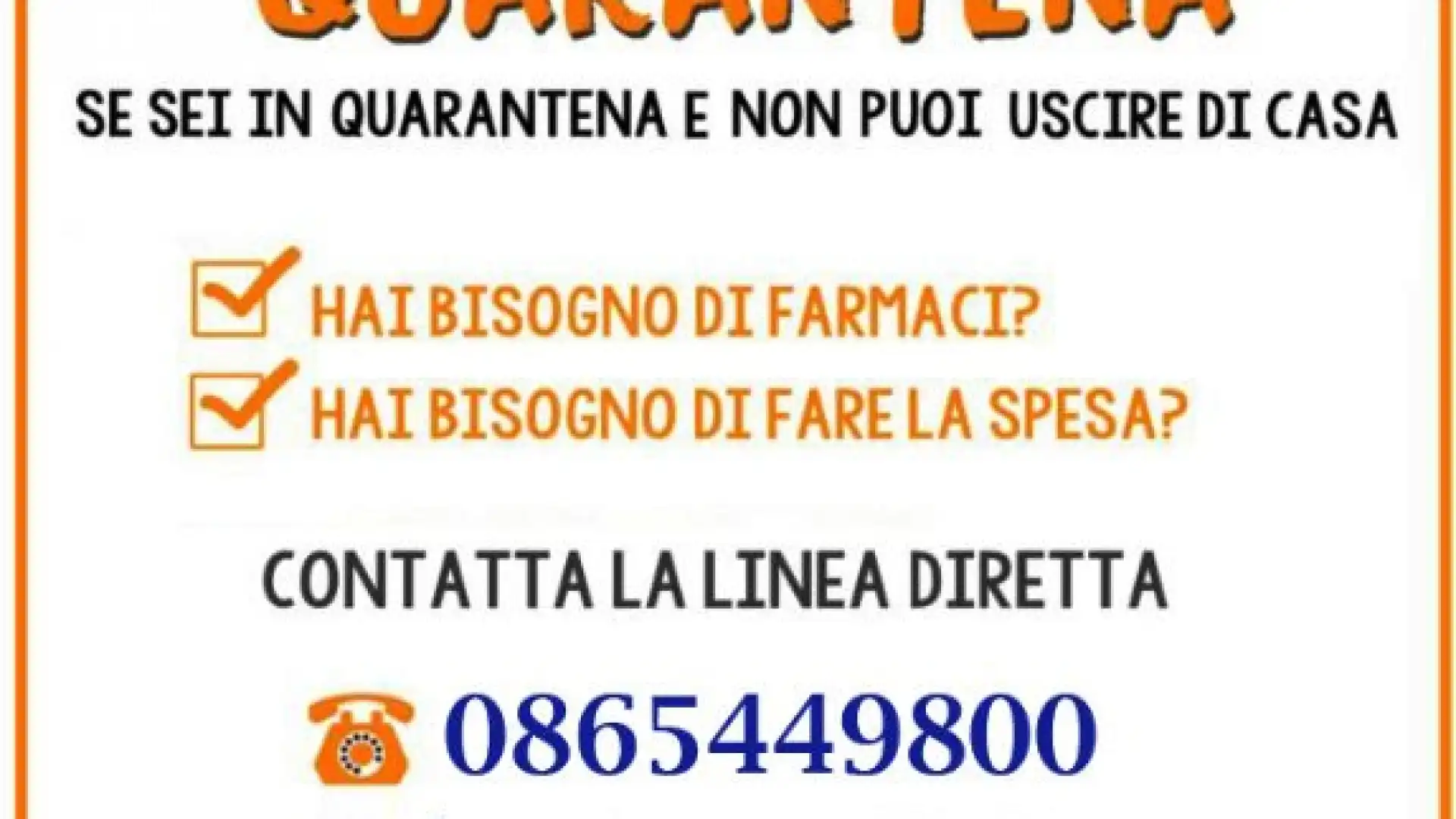 Isernia: riattivato dalla Protezione Civile il sistema di ritiro e consegna beni alimentari per cittadini in quarantena