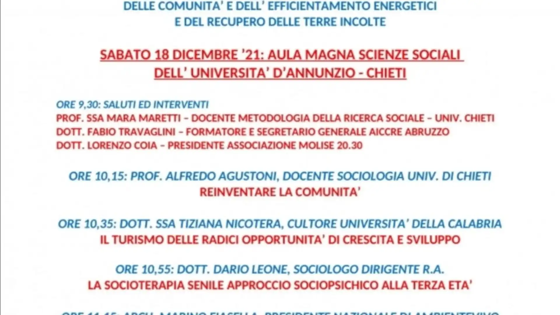 Rigenerare le comunità attraverso la formazione. Questa mattina l'evento in Abruzzo