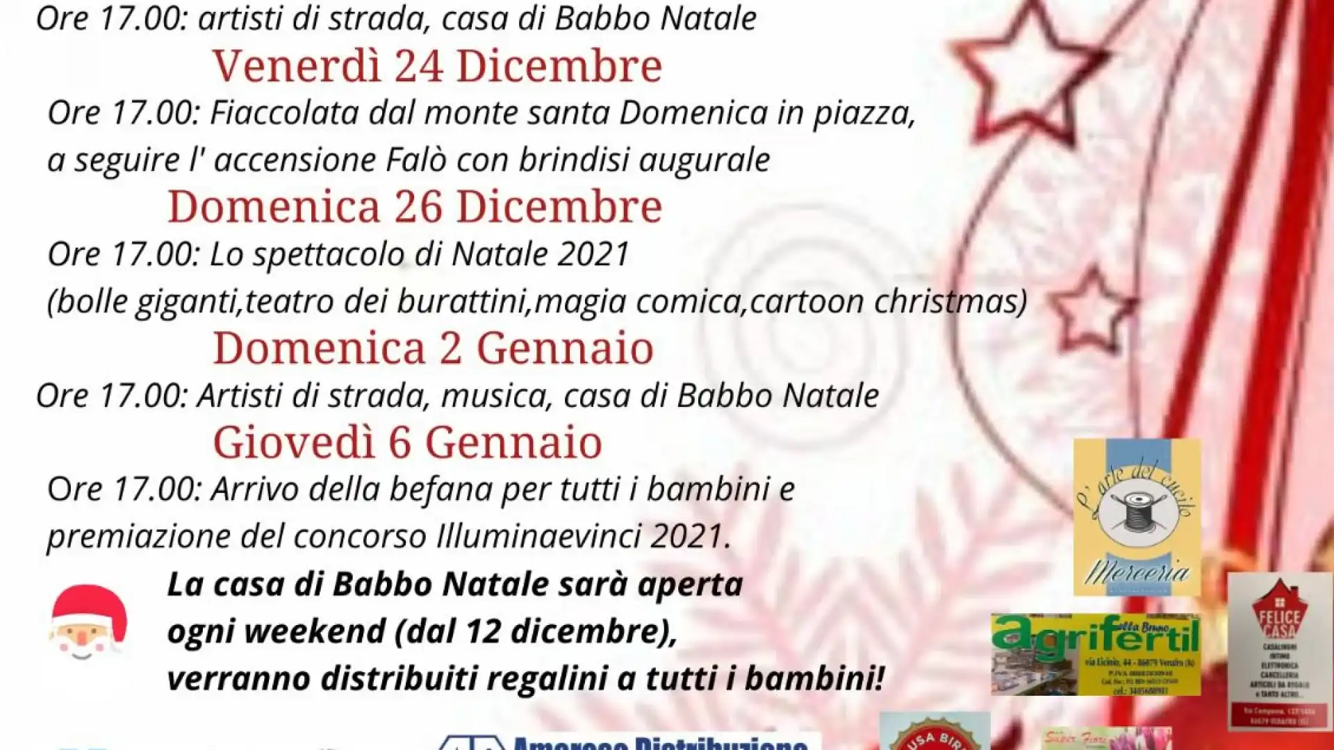 Natale Casalese, al via oggi il calendario degli eventi natalizi a Conca Casale