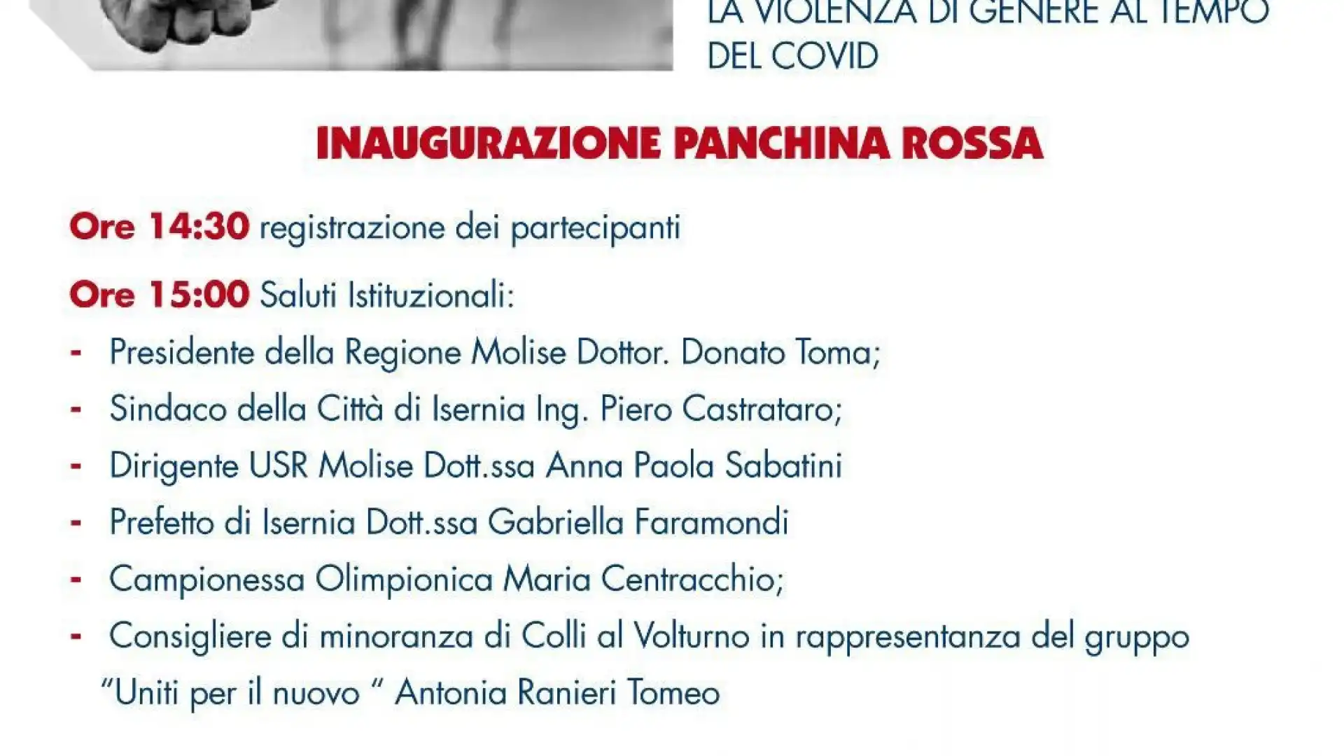 Violenza di genere, domani ad Isernia il convegno dal titolo "La violenza non ha confini...e spesso ha le chiavi di casa"