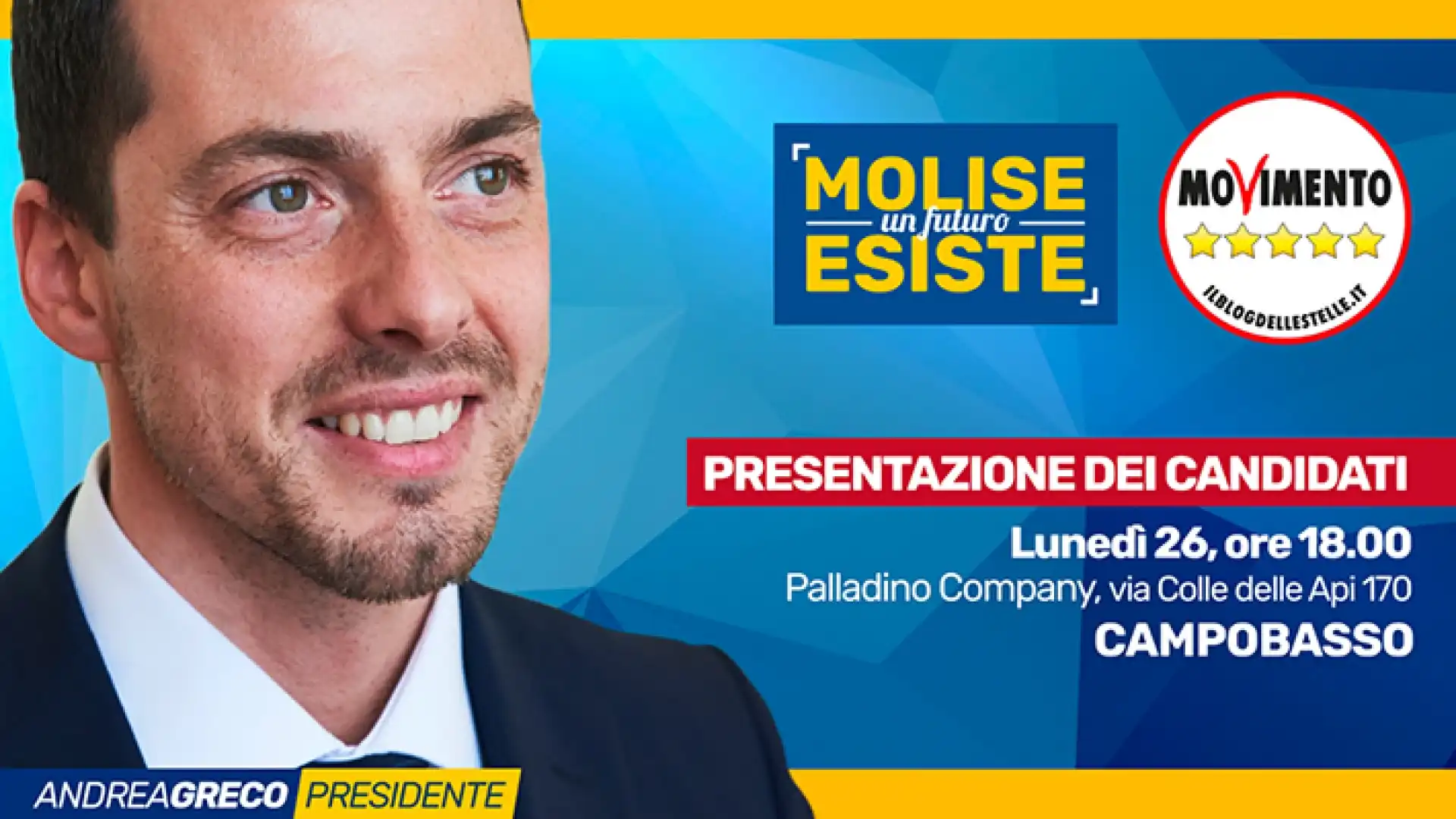 Elezioni regionali, solita storia: il MoVimento 5 Stelle contro le ammucchiate. Greco presenta i suoi candidati.