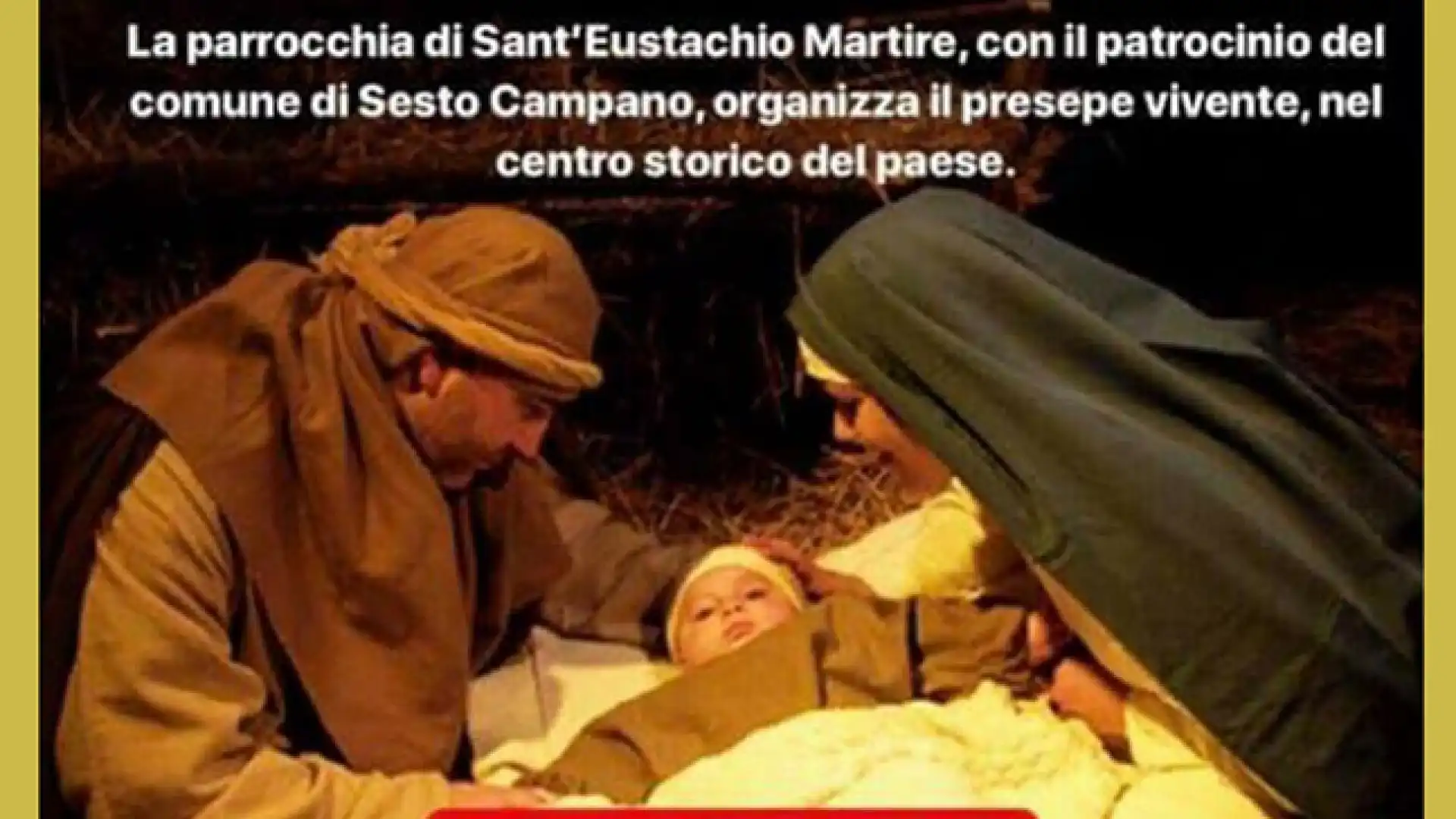 Natività in provincia di Isernia, questa sera tocca a Castel San Vincenzo. Venerdì 5 gennaio la grande rappresentazione a Sesto Campano dal titolo “Siamo venuti per adorarlo”.